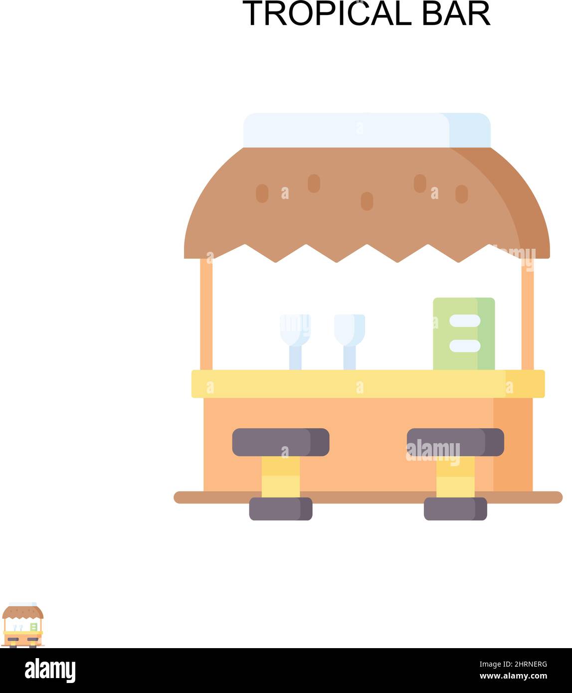 Barra tropicale semplice icona vettoriale. Modello di disegno del simbolo di illustrazione per l'elemento dell'interfaccia utente mobile Web. Illustrazione Vettoriale