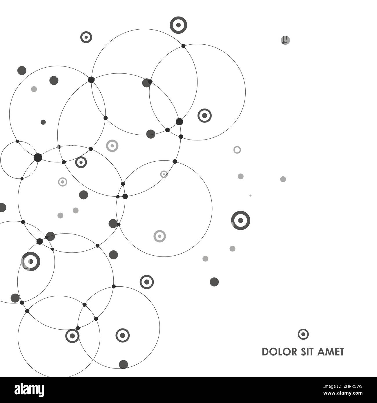 Tecnologia abstract dot e cerchio connessione Illustrazione Vettoriale