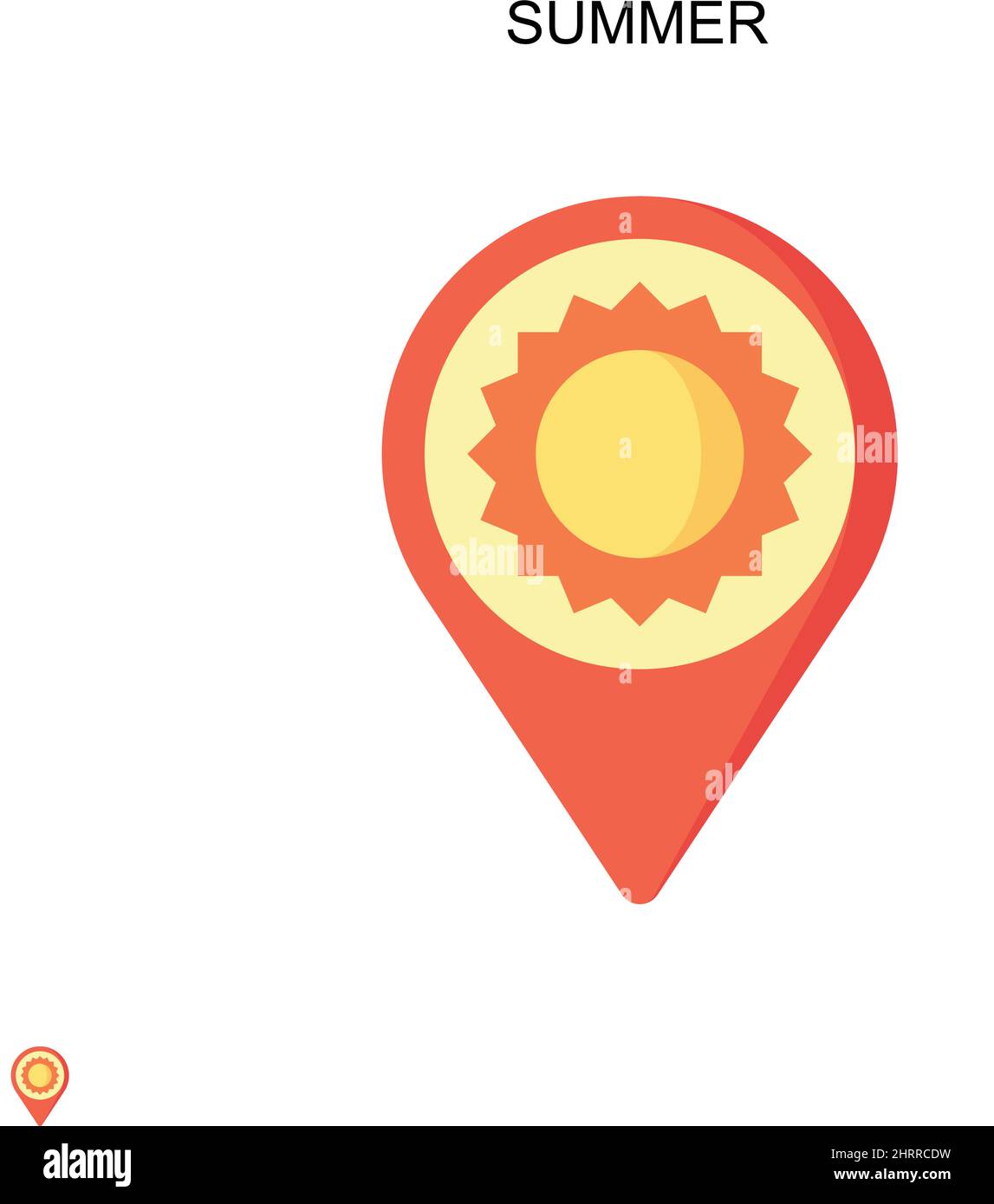 Icona vettoriale semplice estate. Modello di disegno del simbolo di illustrazione per l'elemento dell'interfaccia utente mobile Web. Illustrazione Vettoriale
