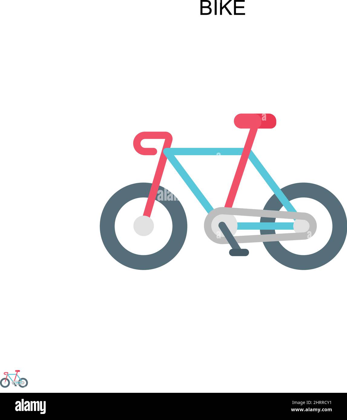 Icona del vettore bici semplice. Modello di disegno del simbolo di illustrazione per l'elemento dell'interfaccia utente mobile Web. Illustrazione Vettoriale