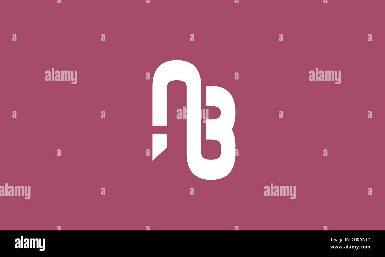 Lettere alfabetiche iniziali Logo monogramma NB, BN, N e B. Illustrazione Vettoriale