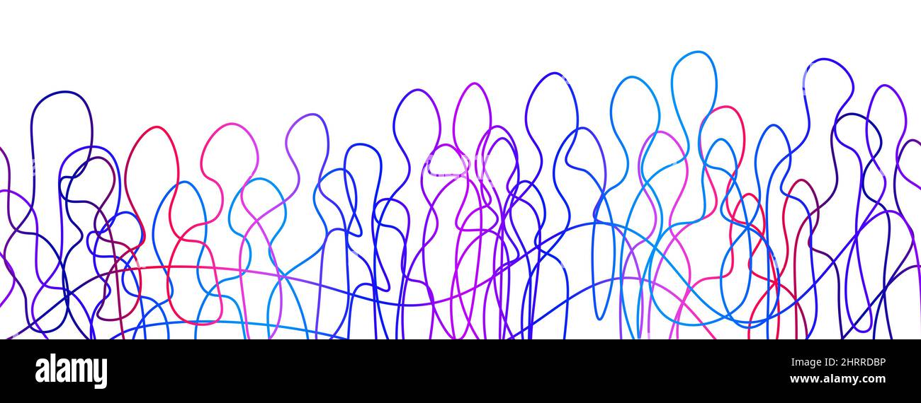 Persone connesse Abstract background. Collegare la linea di persona colorata. Diversità, Contemporary e Communication Concept idea creativa Foto Stock