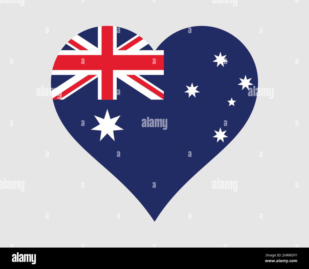 Bandiera del cuore dell'Australia. Australian Love Shape Country National Flag. Simbolo del cartello icona del banner del Commonwealth of Australia. Immagine vettore EPS Illustrazione Vettoriale