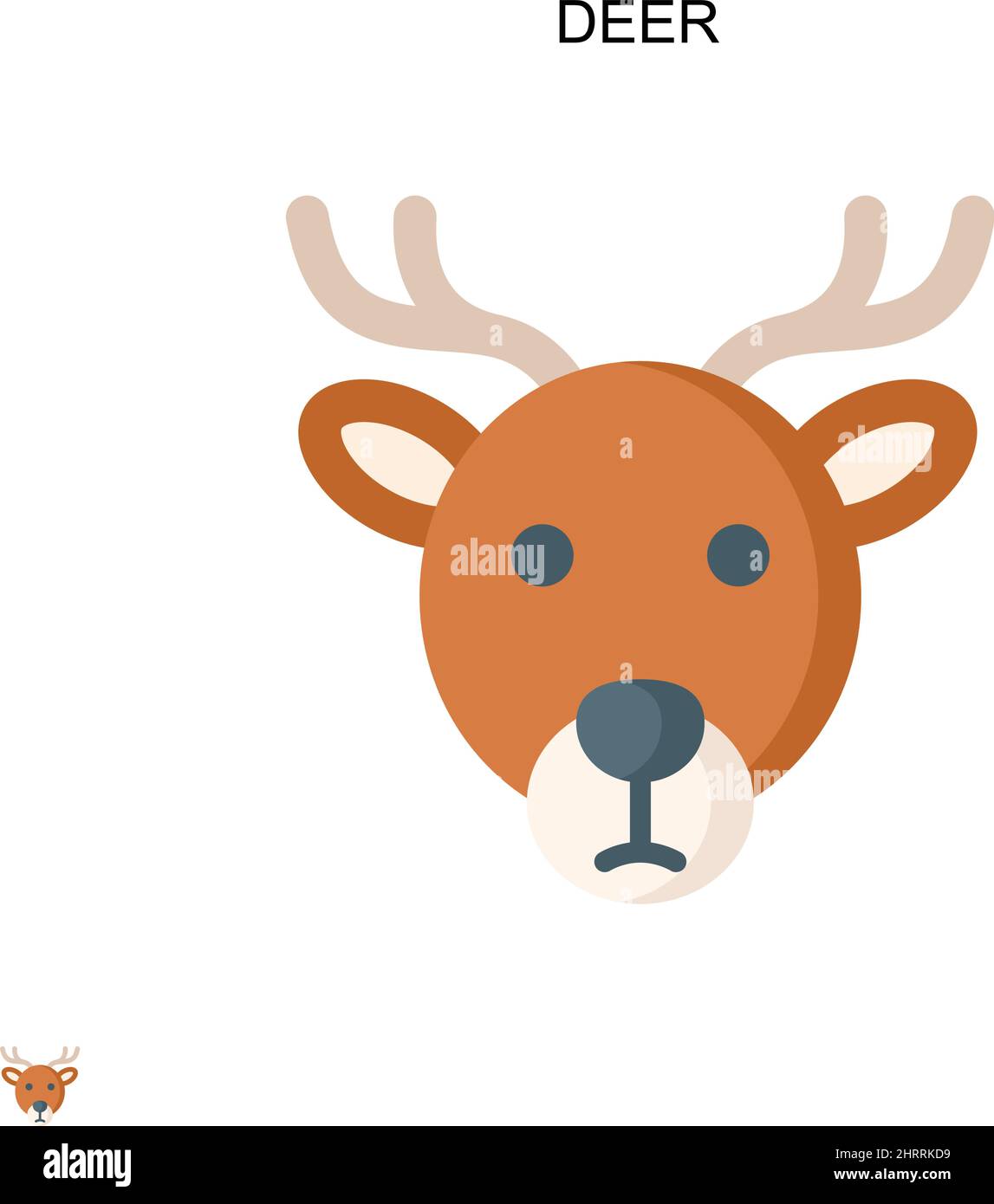 Icona vettore semplice cervi. Modello di disegno del simbolo di illustrazione per l'elemento dell'interfaccia utente mobile Web. Illustrazione Vettoriale