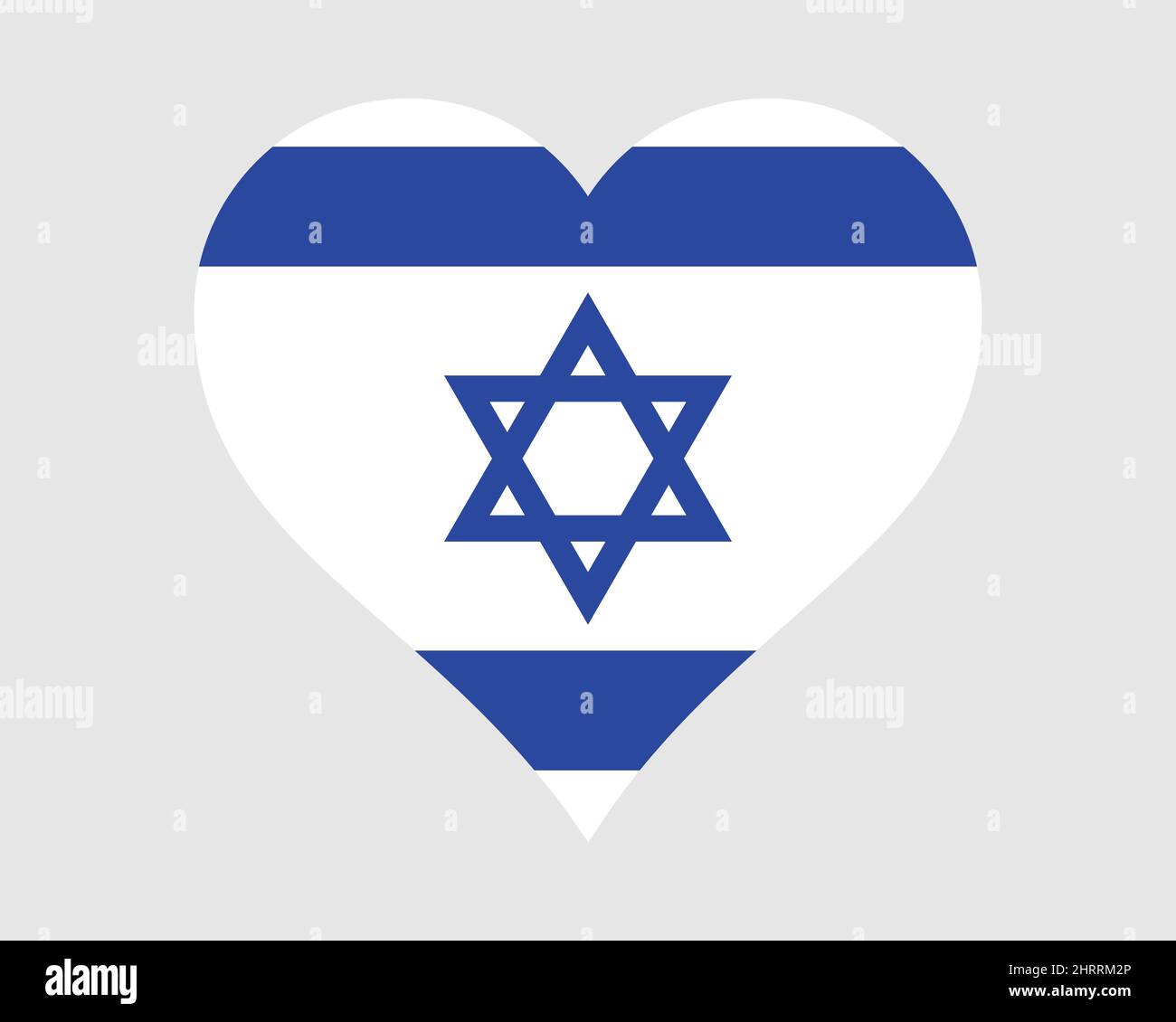 Bandiera del cuore di Israele. Israele Love Shape Country Nation bandiera nazionale. Simbolo di segno icona del banner dello stato di Israele. Illustrazione del vettore EPS. Illustrazione Vettoriale