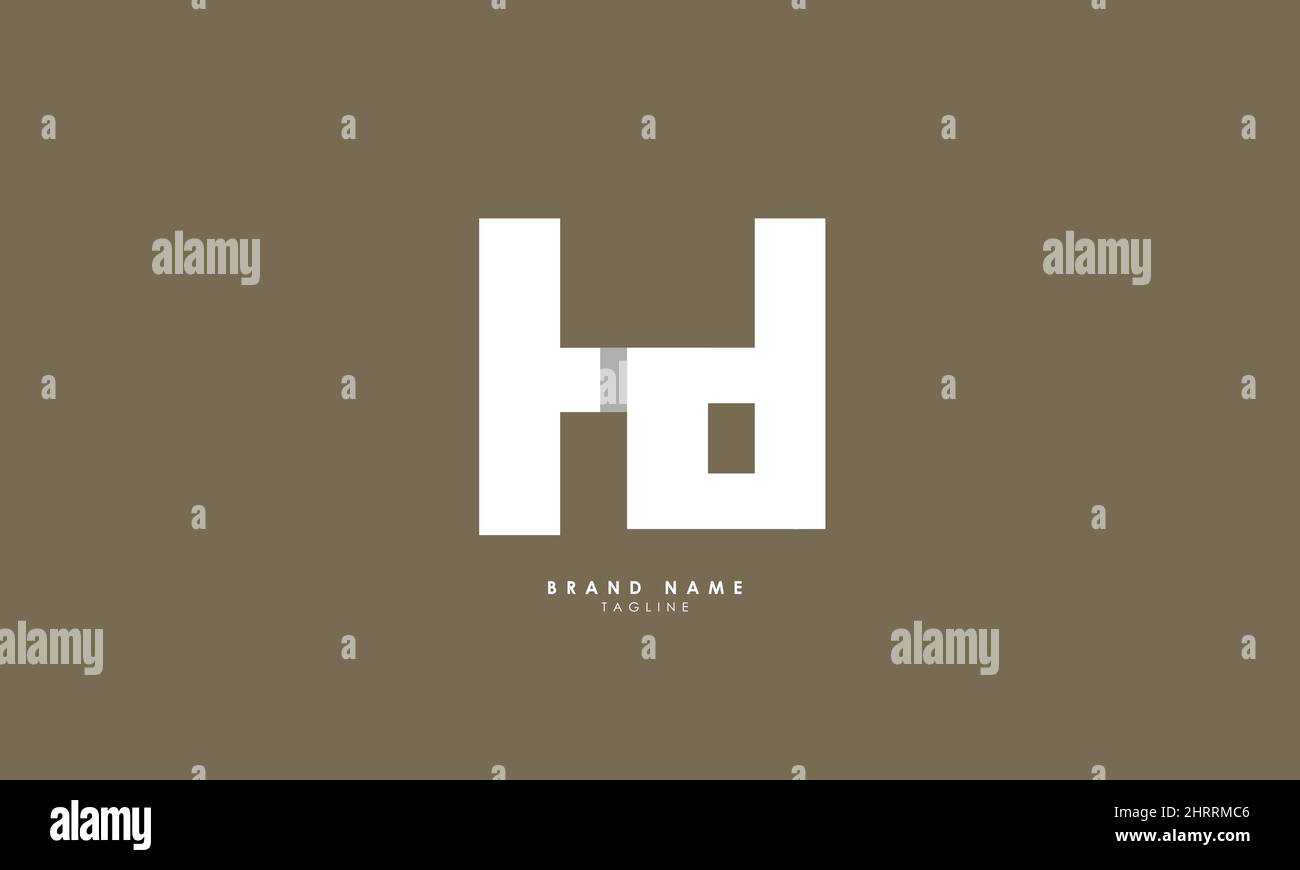 Lettere alfabetiche iniziali logo Monogramma HD, DH, H e D. Illustrazione Vettoriale