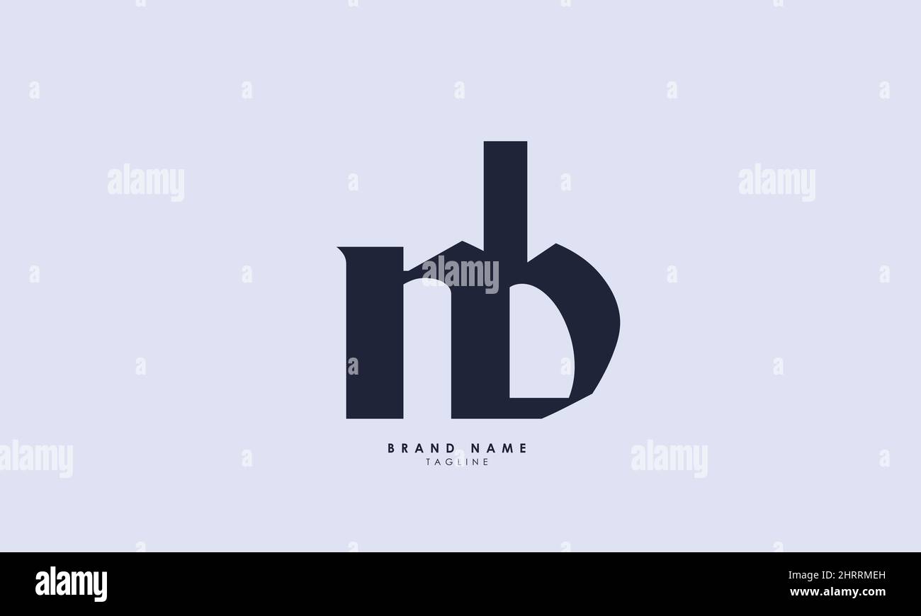 Lettere alfabetiche iniziali Logo monogramma NB, BN, N e B. Illustrazione Vettoriale