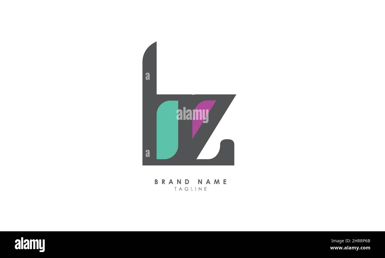 Lettere alfabetiche iniziali logo monogramma BZ, ZB, B e Z Illustrazione Vettoriale