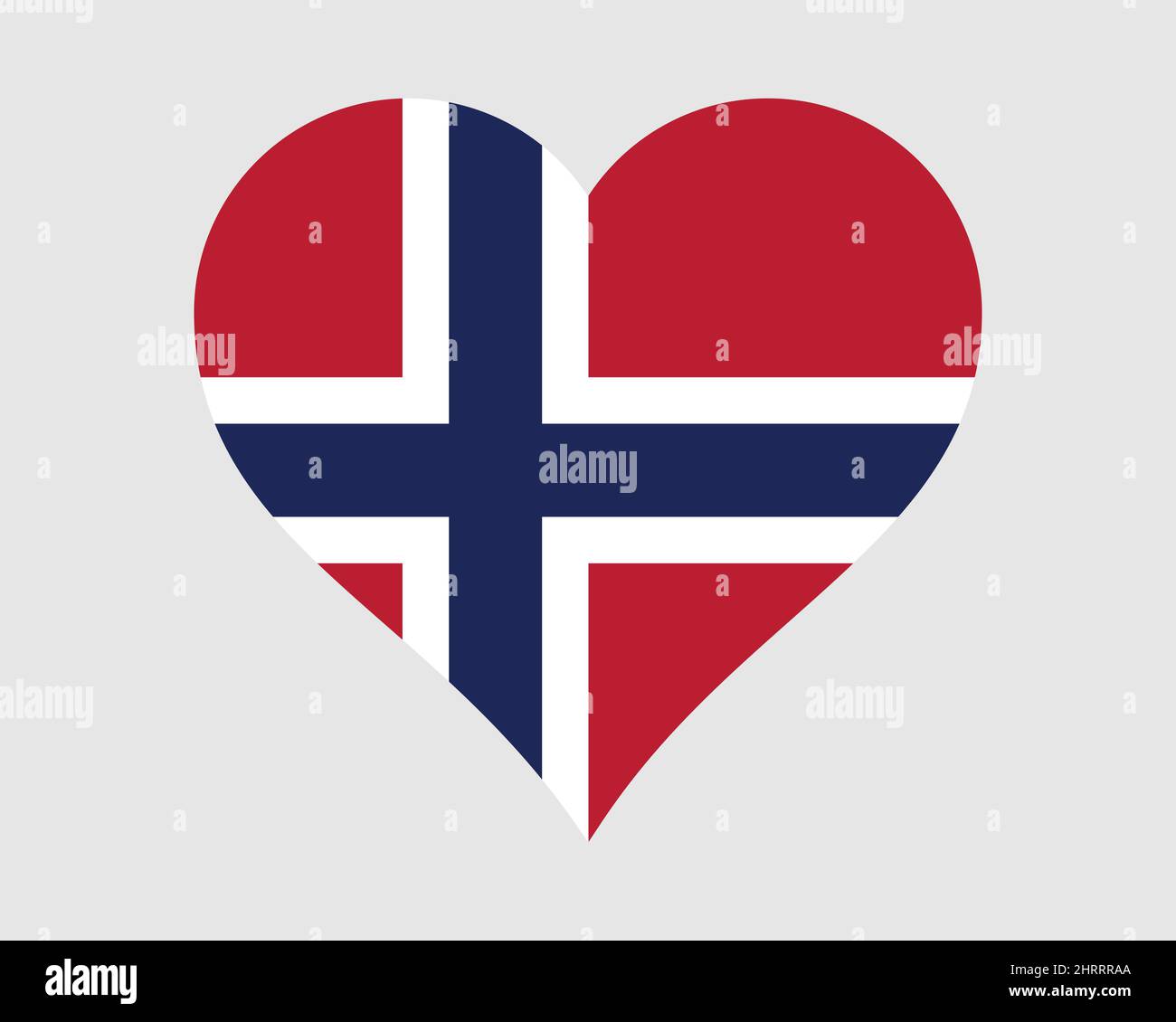 Bandiera del cuore della Norvegia. Bandiera nazionale nazionale norvegese Love Shape Country Nation. Regno di Norvegia icona del banner simbolo del segno. Illustrazione del vettore EPS. Illustrazione Vettoriale
