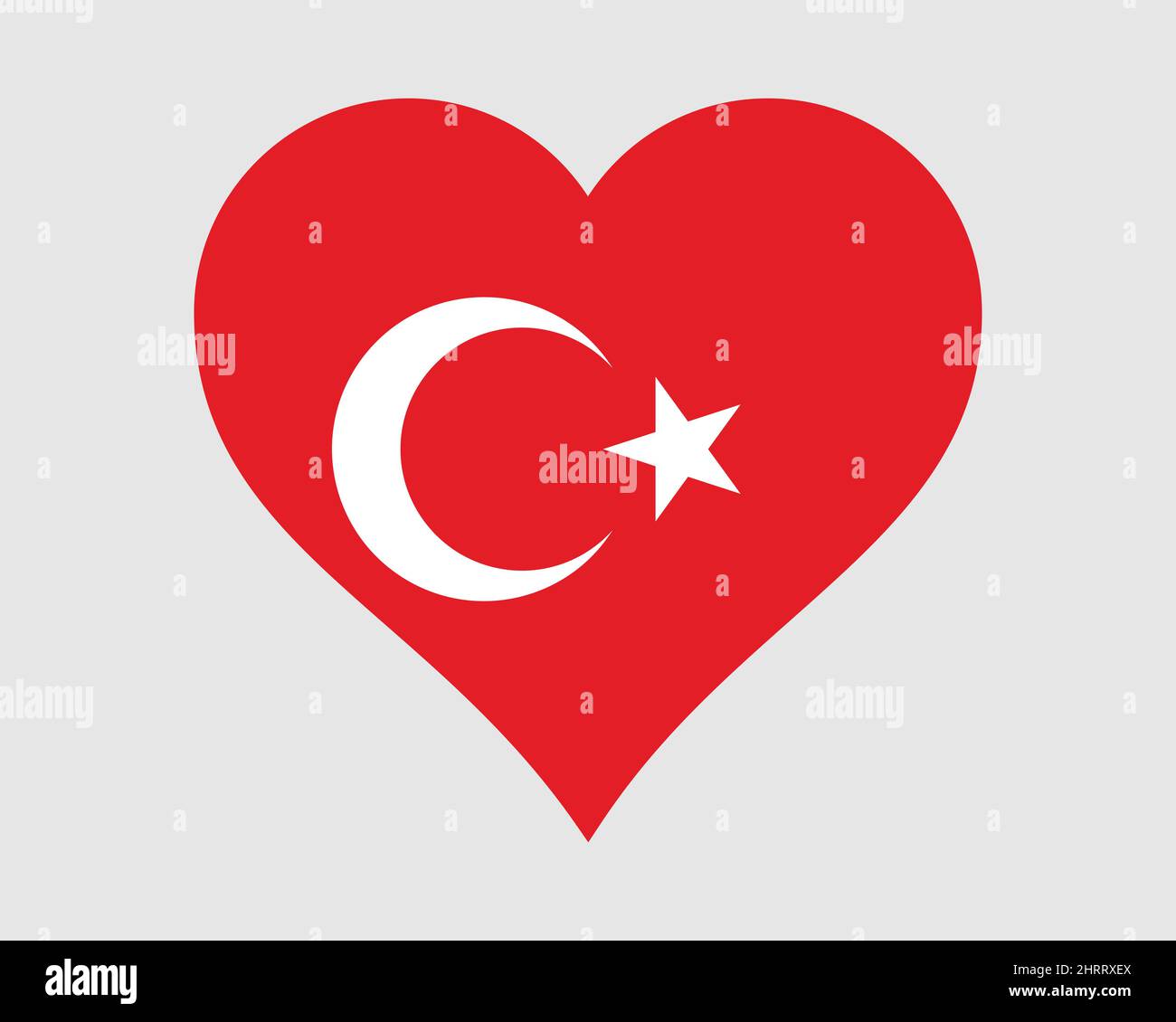Bandiera del cuore della Turchia. Turco Turco Love Shape Country Nation bandiera nazionale. Repubblica di Turchia icona banner segno simbolo. Illustrazione del vettore EPS. Illustrazione Vettoriale
