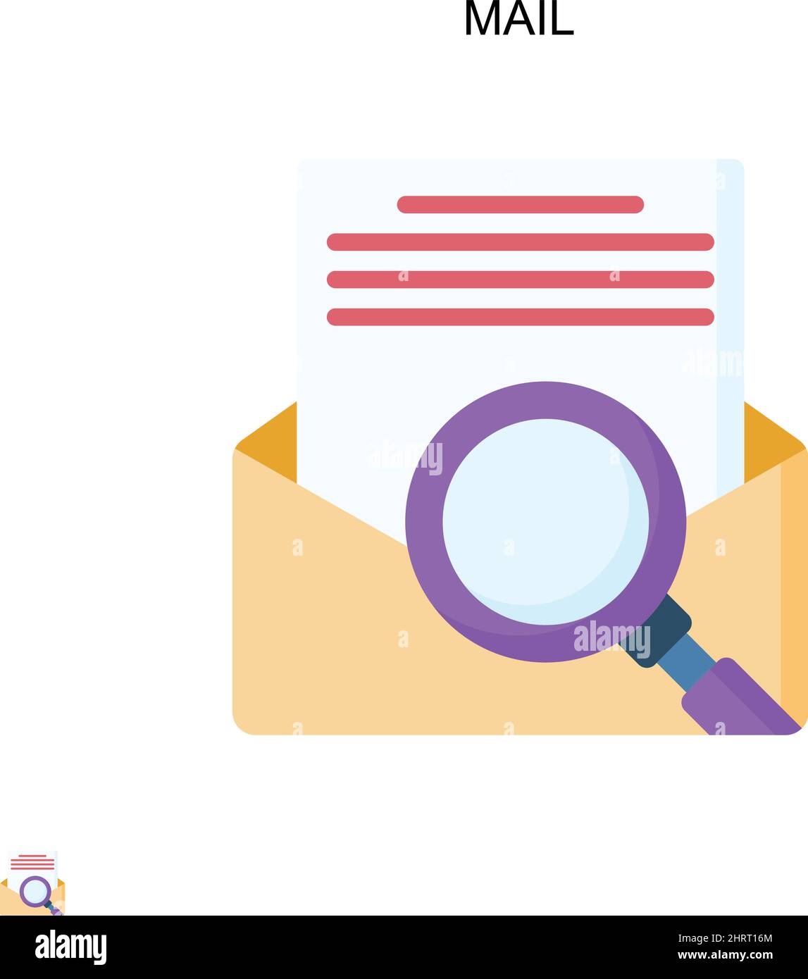 Mail semplice vettore icona. Modello di disegno del simbolo di illustrazione per l'elemento dell'interfaccia utente mobile Web. Illustrazione Vettoriale