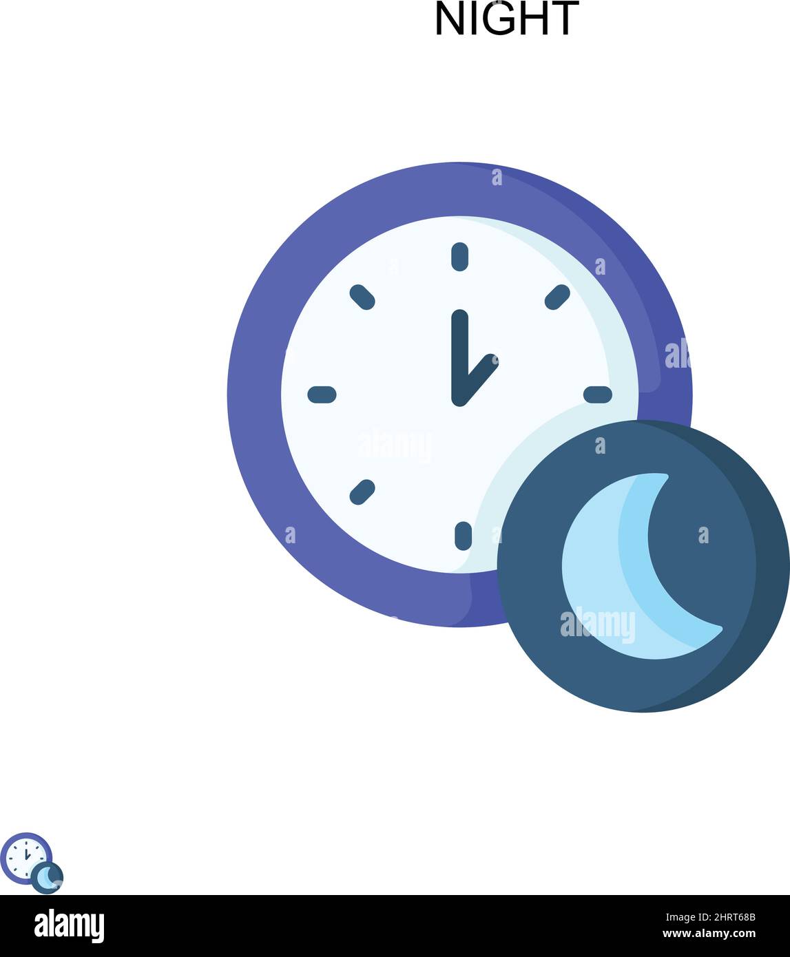 Icona vettore notte semplice. Modello di disegno del simbolo di illustrazione per l'elemento dell'interfaccia utente mobile Web. Illustrazione Vettoriale