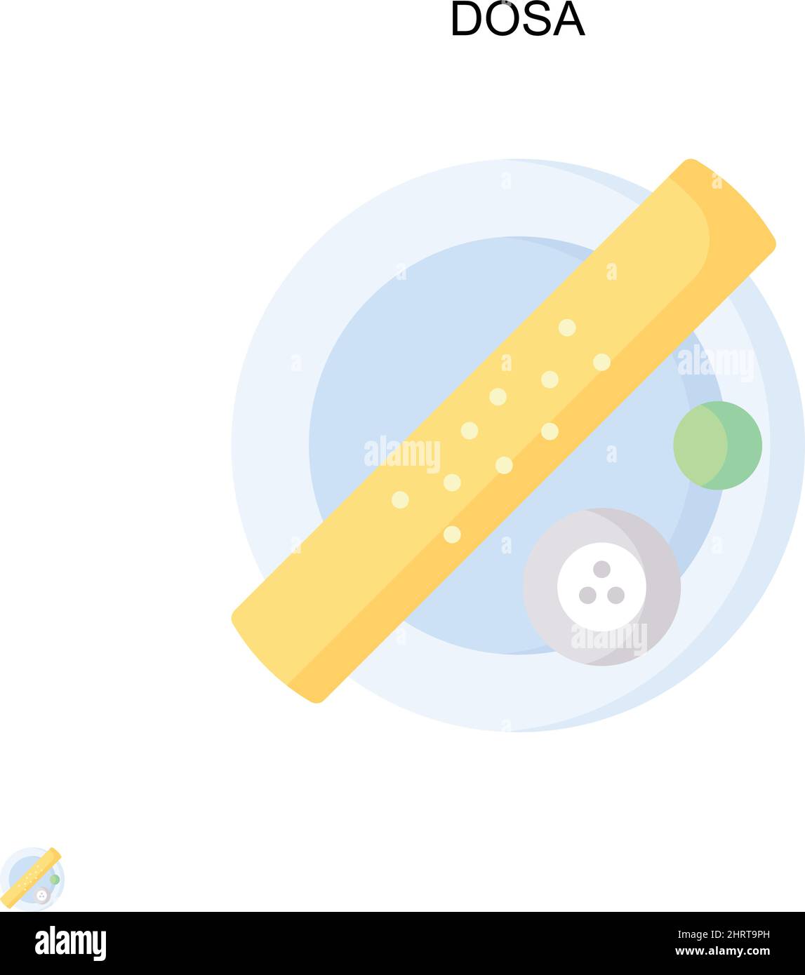 Icona vettore semplice DOSA. Modello di disegno del simbolo di illustrazione per l'elemento dell'interfaccia utente mobile Web. Illustrazione Vettoriale