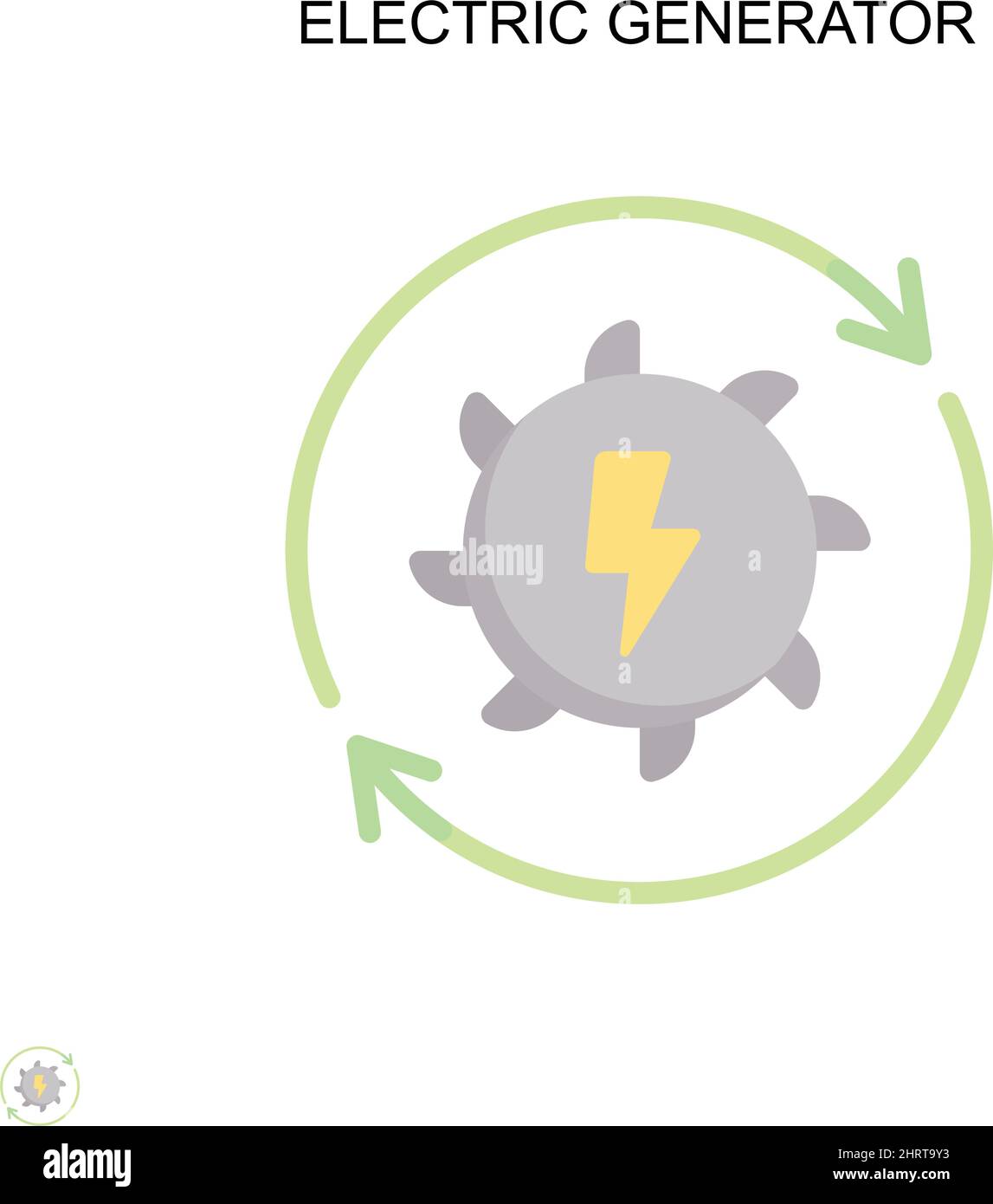 Generatore elettrico semplice icona vettoriale. Modello di disegno del simbolo di illustrazione per l'elemento dell'interfaccia utente mobile Web. Illustrazione Vettoriale