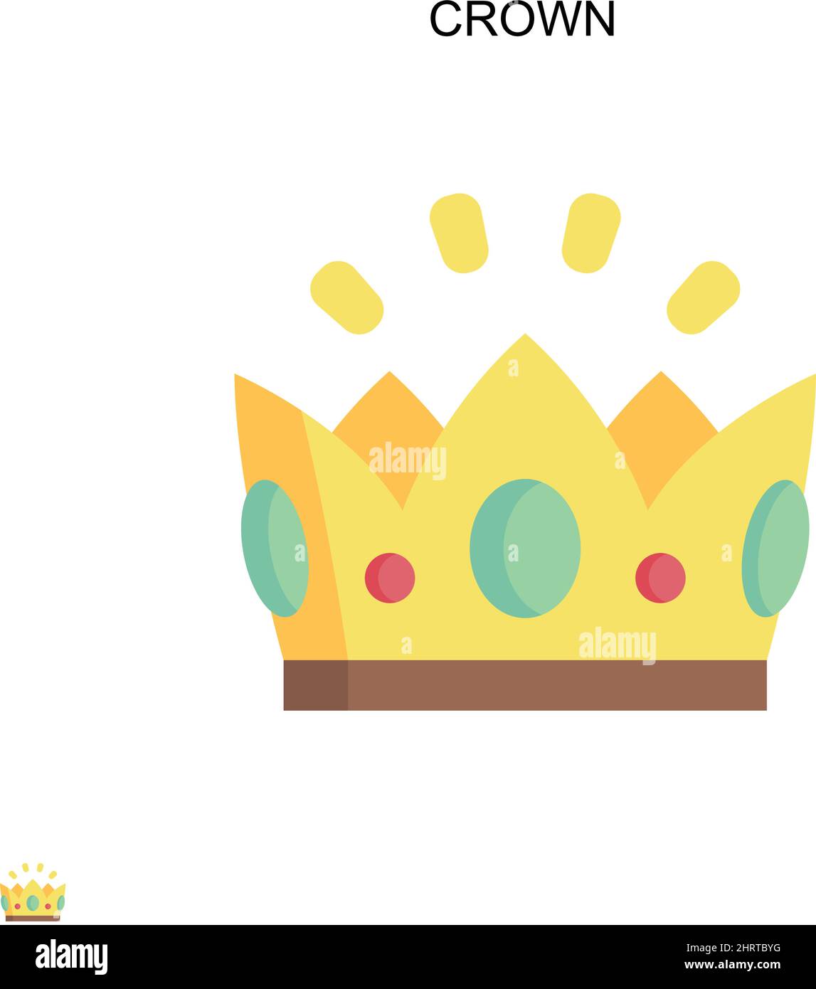 Icona vettore semplice Crown. Modello di disegno del simbolo di illustrazione per l'elemento dell'interfaccia utente mobile Web. Illustrazione Vettoriale