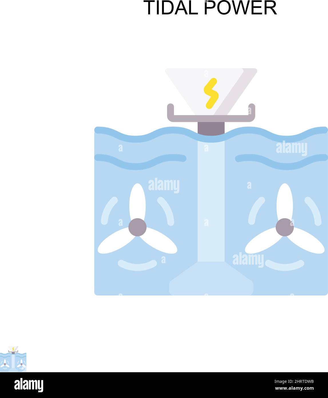 Icona del vettore semplice della potenza di marea. Modello di disegno del simbolo di illustrazione per l'elemento dell'interfaccia utente mobile Web. Illustrazione Vettoriale
