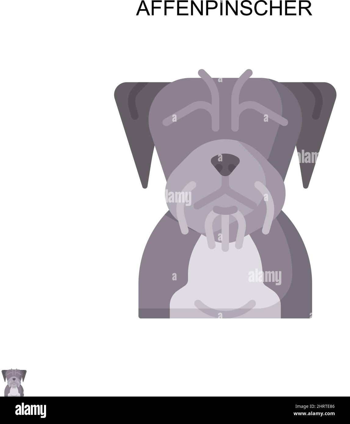 Icona vettore semplice Affenpinscher. Modello di disegno del simbolo di illustrazione per l'elemento dell'interfaccia utente mobile Web. Illustrazione Vettoriale