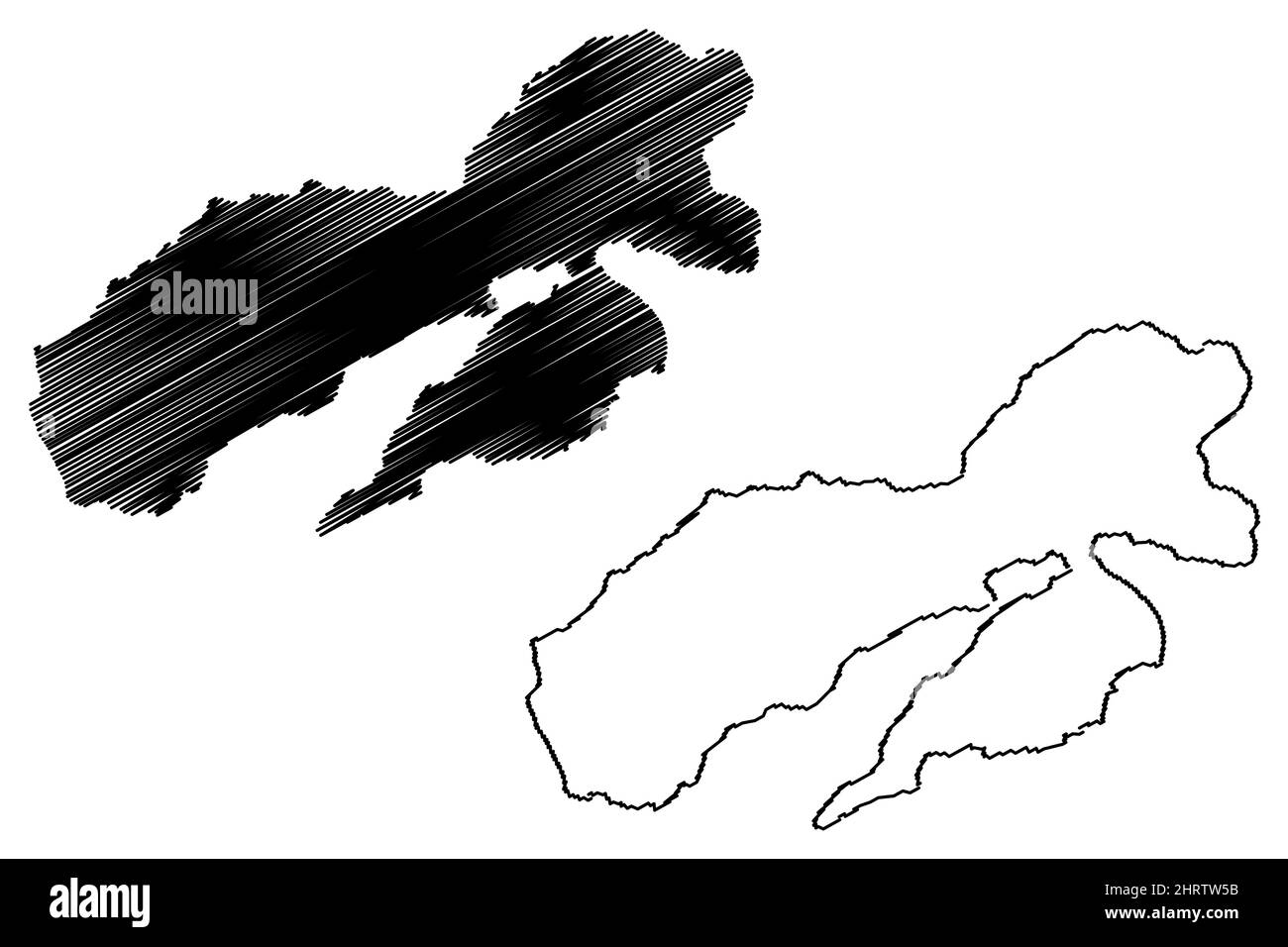 Isola di Ambon (Repubblica di Indonesia, Asia sud-orientale, Isole Maluku) illustrazione vettoriale mappa, schizza mappa Ambon Illustrazione Vettoriale