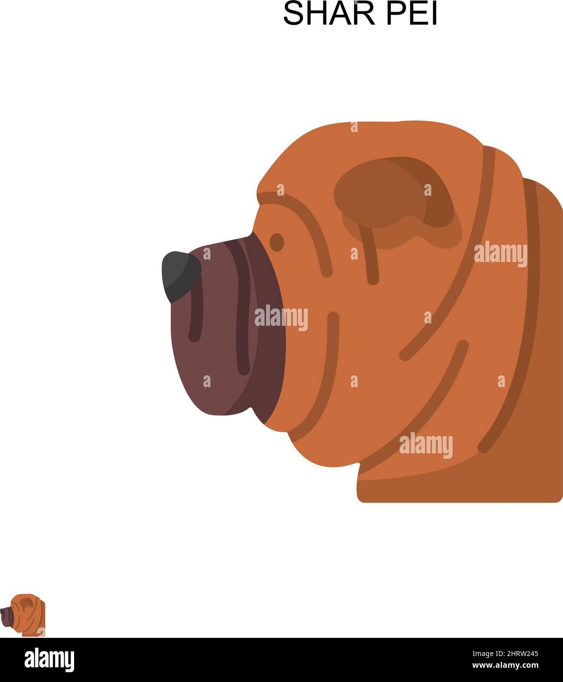 Icona Shar pei Simple Vector. Modello di disegno del simbolo di illustrazione per l'elemento dell'interfaccia utente mobile Web. Illustrazione Vettoriale