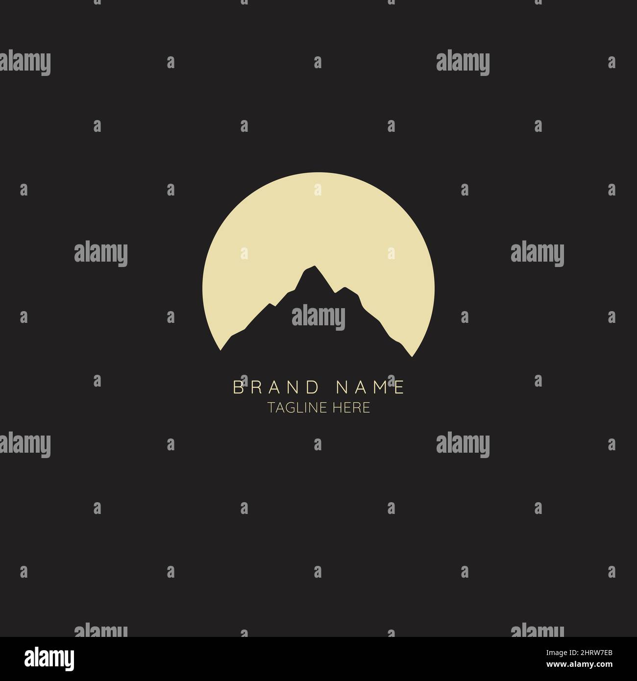 Modello di illustrazione vettoriale con logo in stile Vintage Mountains per Outdoor Adventure. Illustrazione Vettoriale