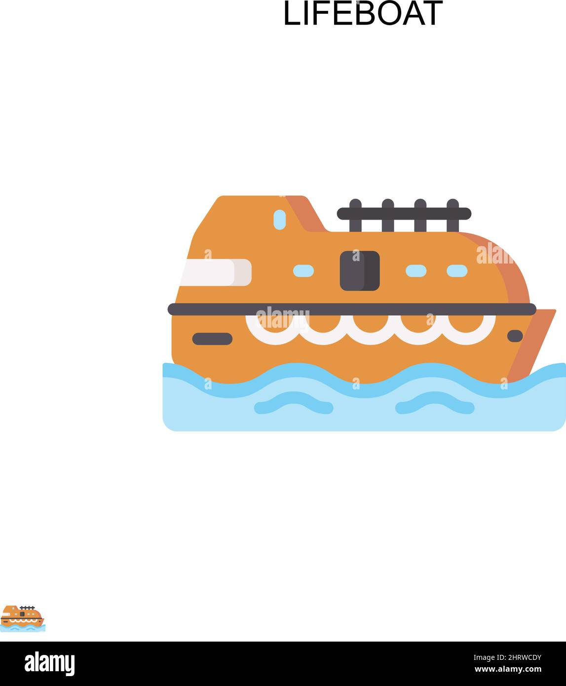 Icona vettoriale semplice di Lifboat. Modello di disegno del simbolo di illustrazione per l'elemento dell'interfaccia utente mobile Web. Illustrazione Vettoriale