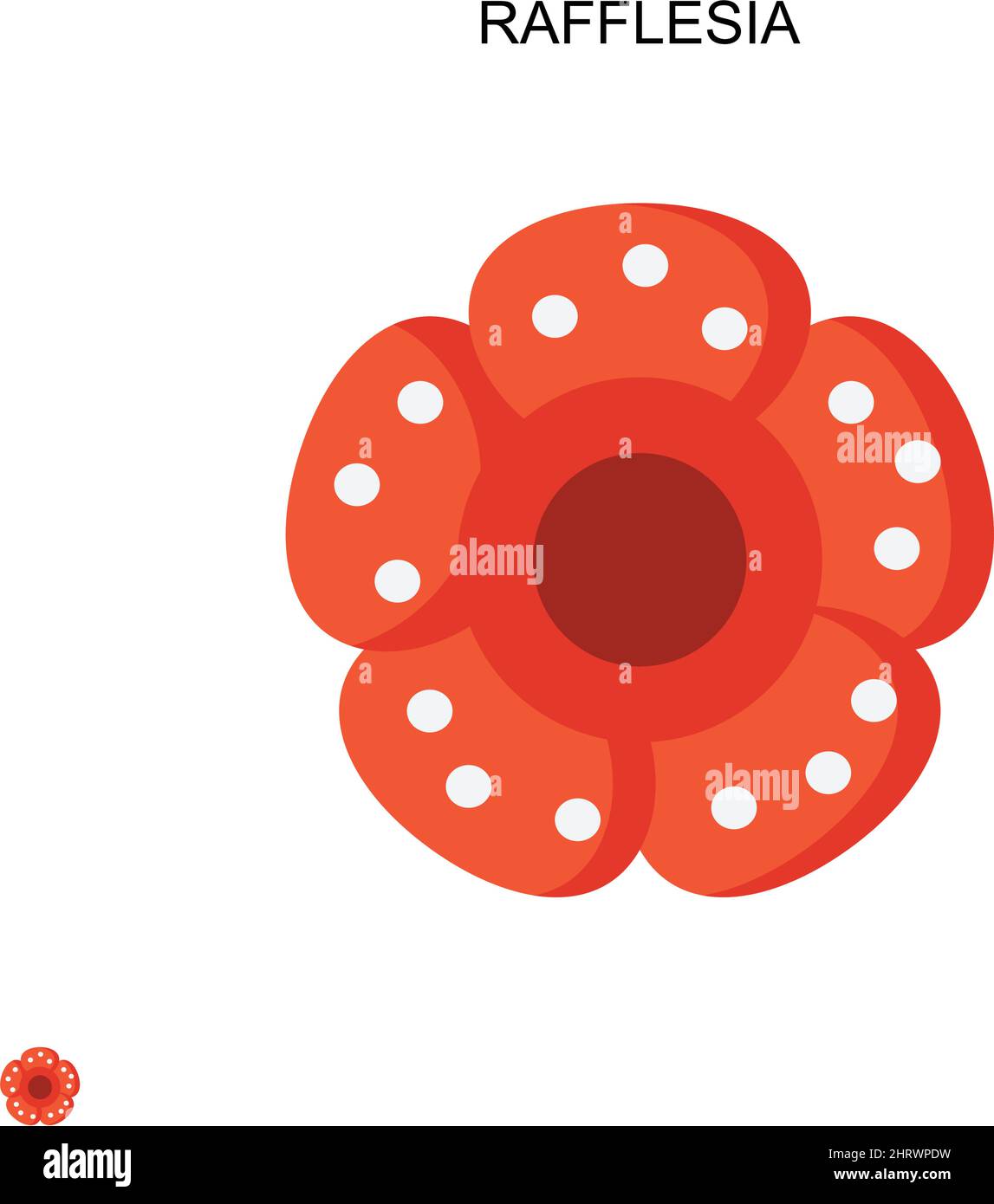 Icona vettore semplice Rafflesia. Modello di disegno del simbolo di illustrazione per l'elemento dell'interfaccia utente mobile Web. Illustrazione Vettoriale