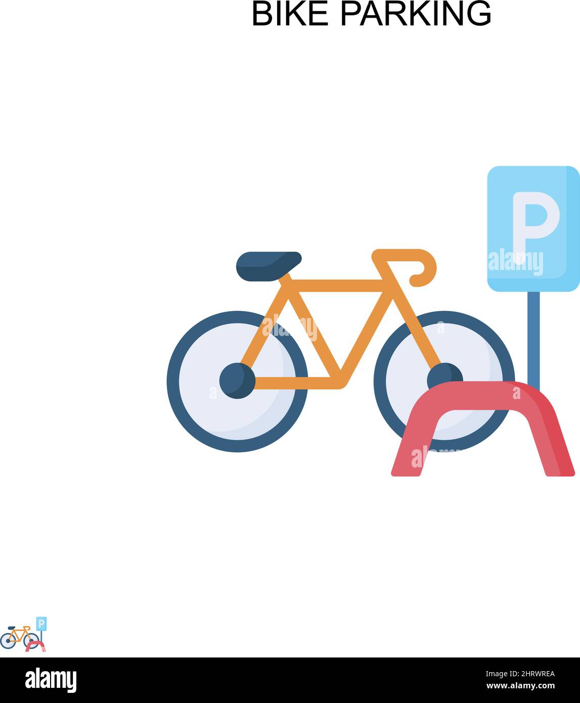 Parcheggio bici semplice vettore icona. Modello di disegno del simbolo di illustrazione per l'elemento dell'interfaccia utente mobile Web. Illustrazione Vettoriale