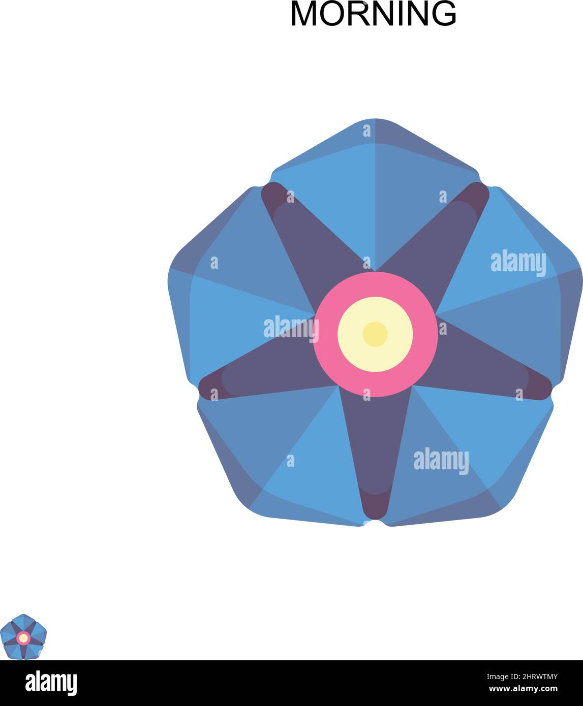 Icona vettore semplice mattina. Modello di disegno del simbolo di illustrazione per l'elemento dell'interfaccia utente mobile Web. Illustrazione Vettoriale