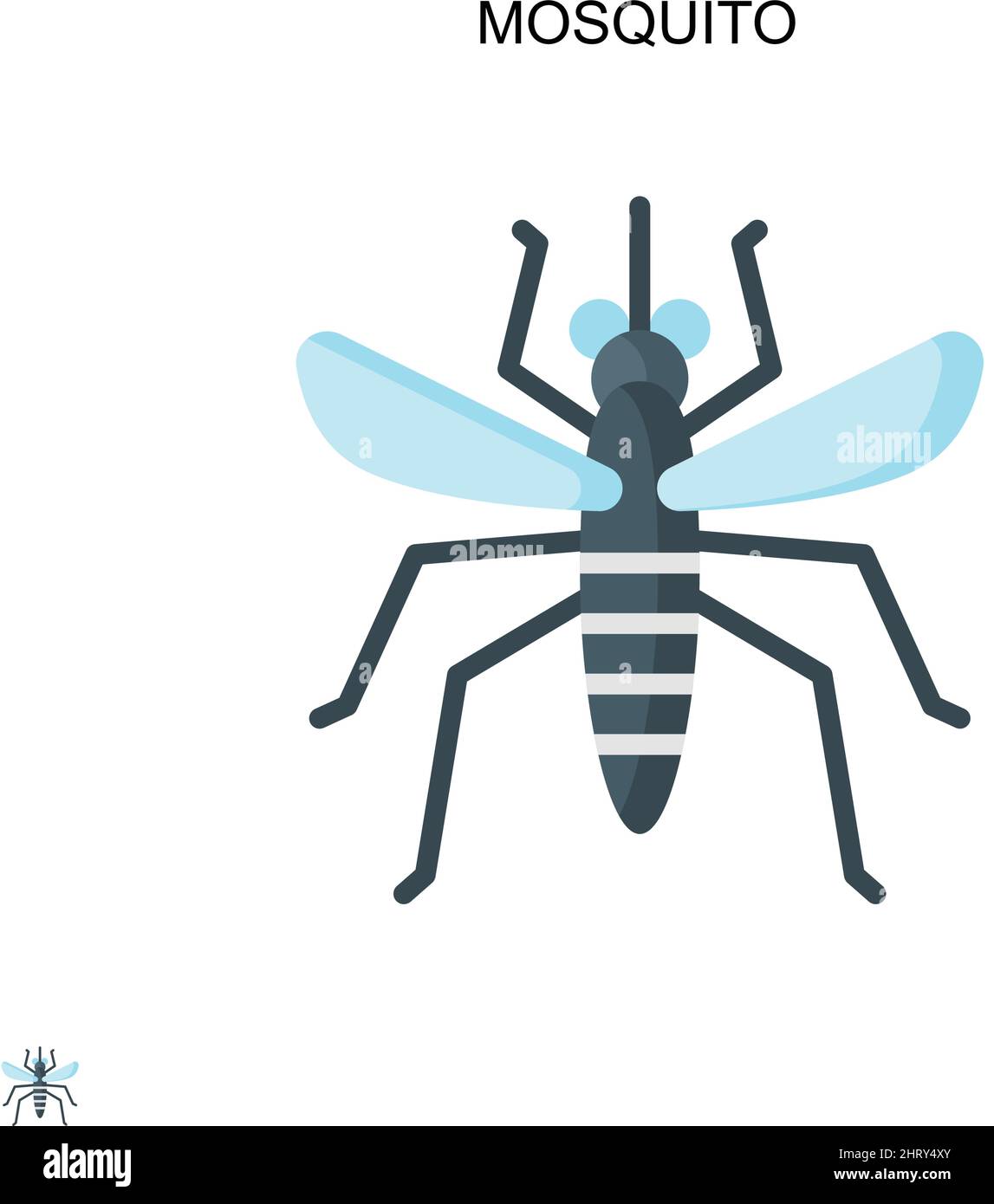 Icona del vettore Mosquito semplice. Modello di disegno del simbolo di illustrazione per l'elemento dell'interfaccia utente mobile Web. Illustrazione Vettoriale