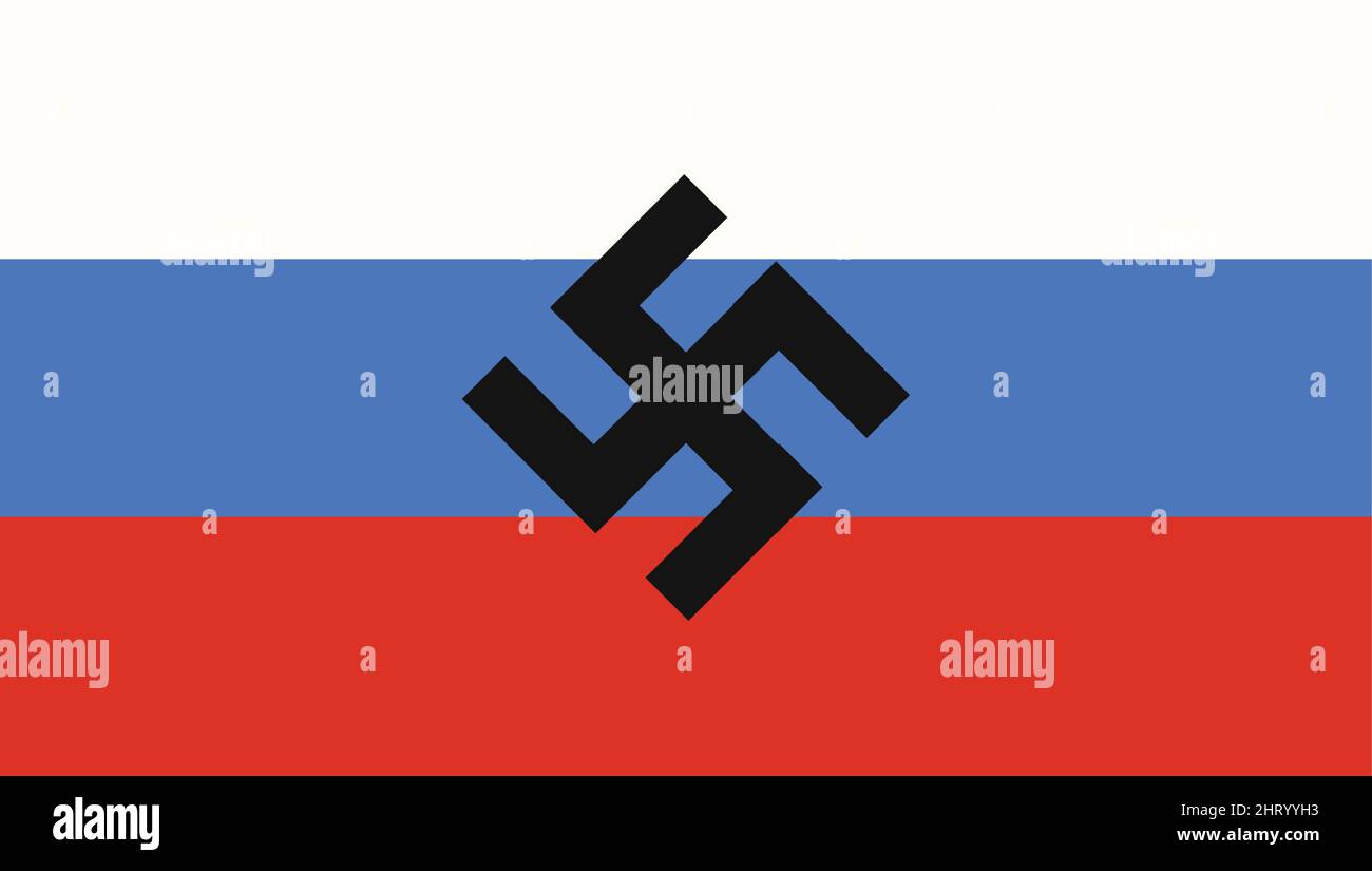 Swastika Sign on Russian Flag Illustrator. Design piatto . Illustrazione vettoriale Illustrazione Vettoriale