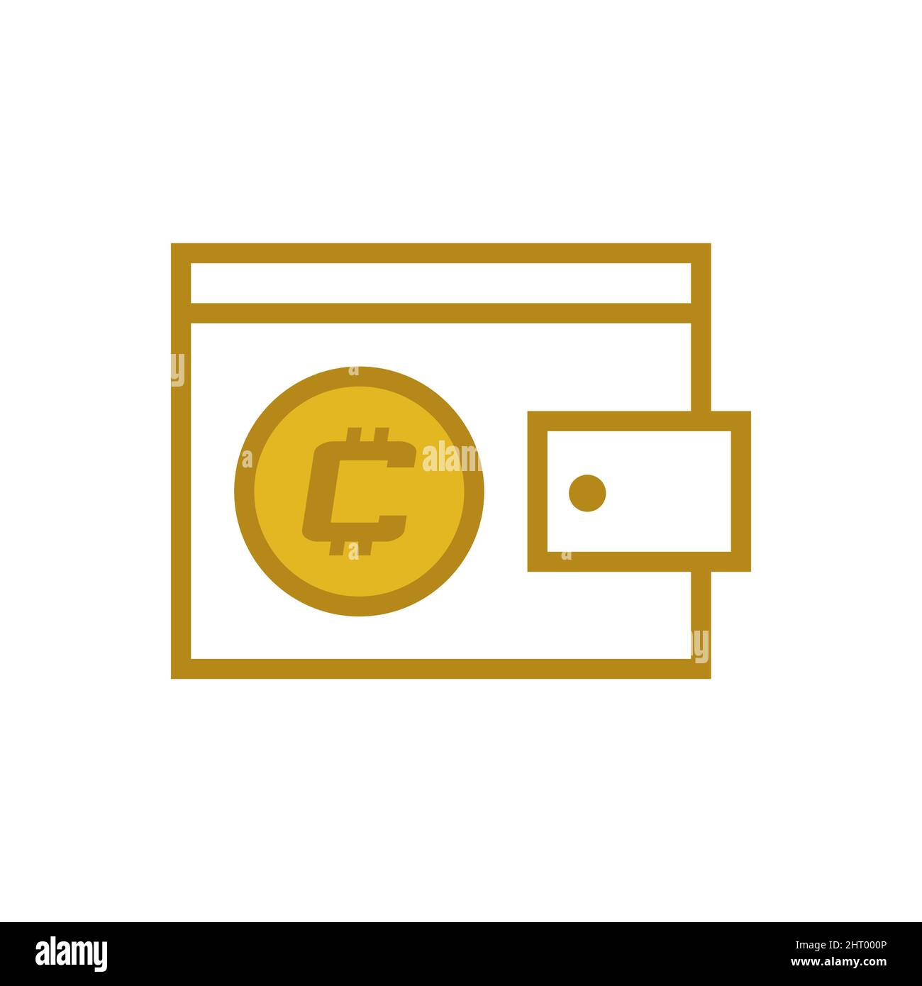 linea icona moneta portafoglio criptovaluta isolato su sfondo bianco. Illustrazione Vettoriale