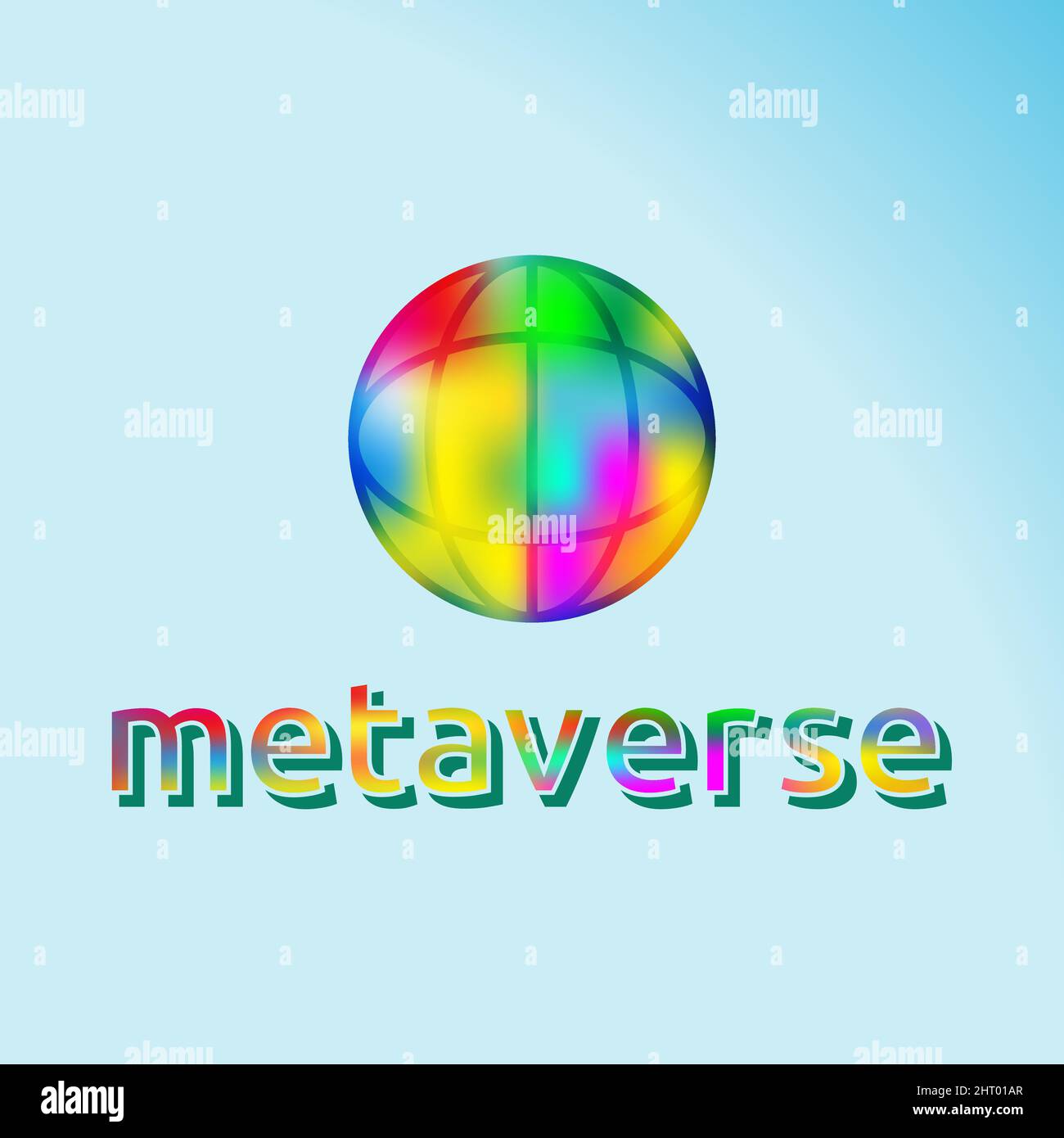 texte sur metaverse colorful globo design vettoriale. Illustrazione Vettoriale