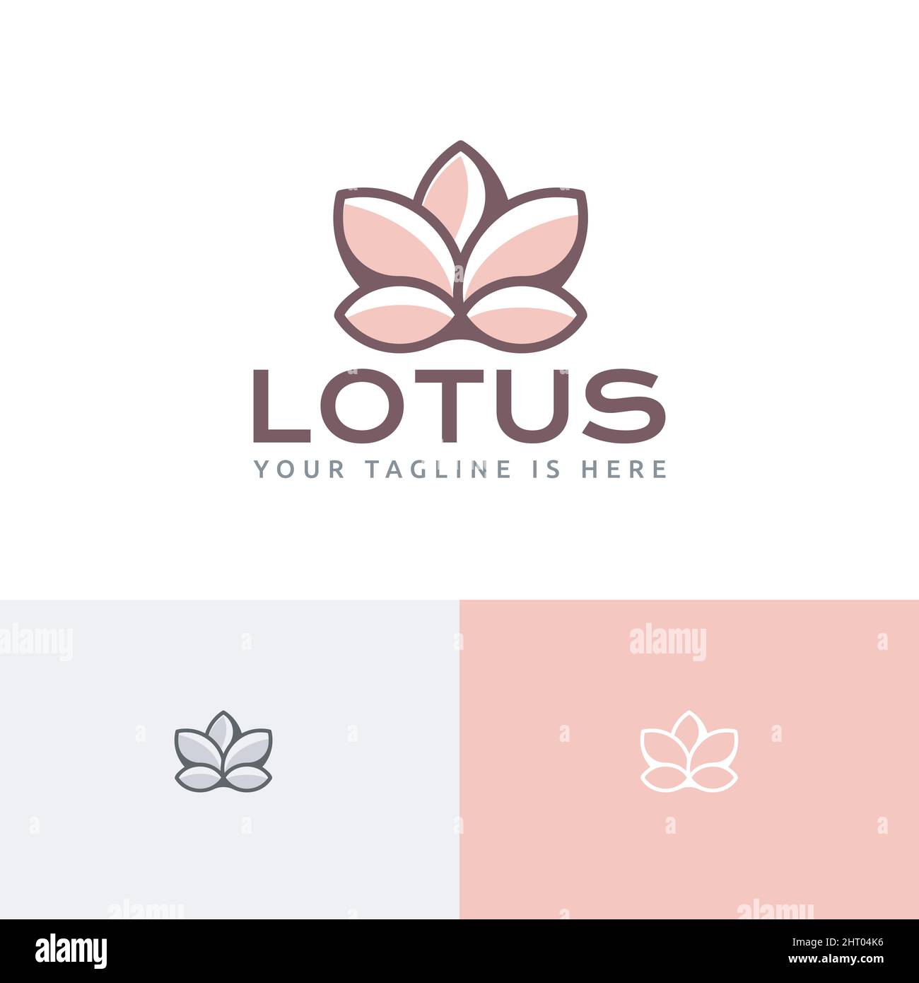 Elegante Beauty fiore floreale fiore di fiori di loto Logo astratto Illustrazione Vettoriale