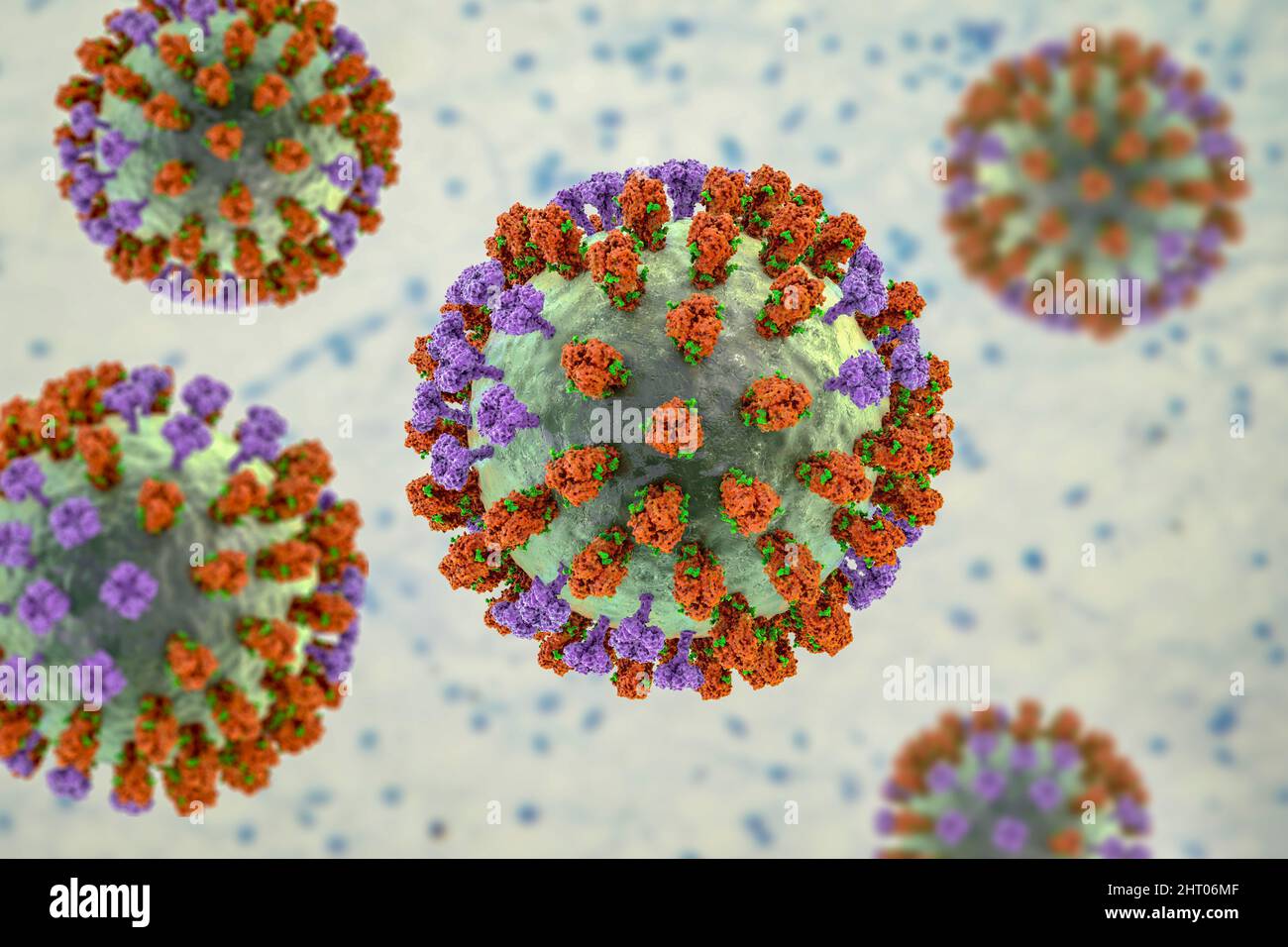 Virus influenzale, illustrazione Foto Stock