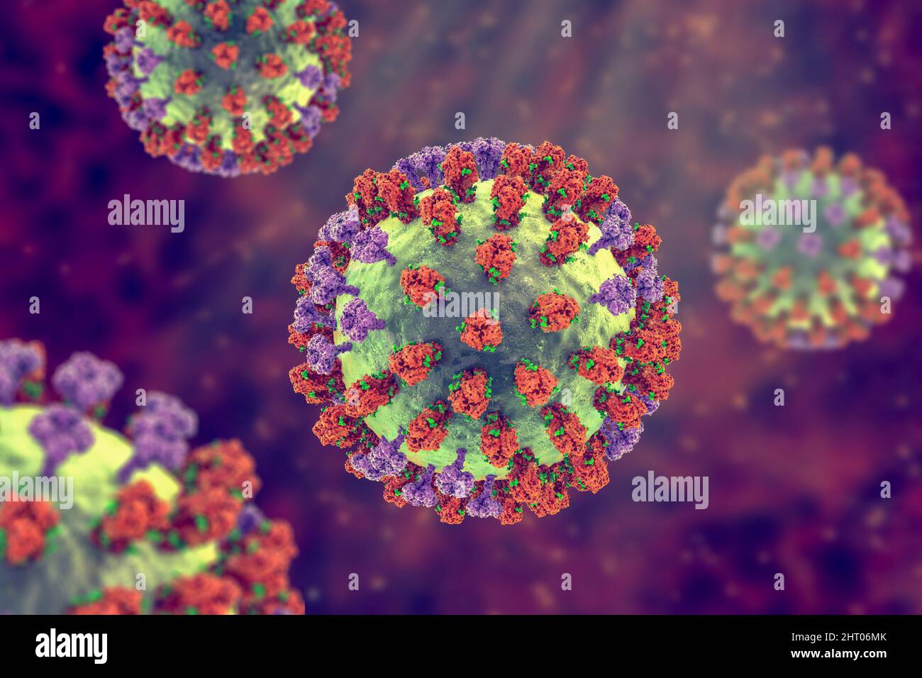 Virus influenzale, illustrazione Foto Stock