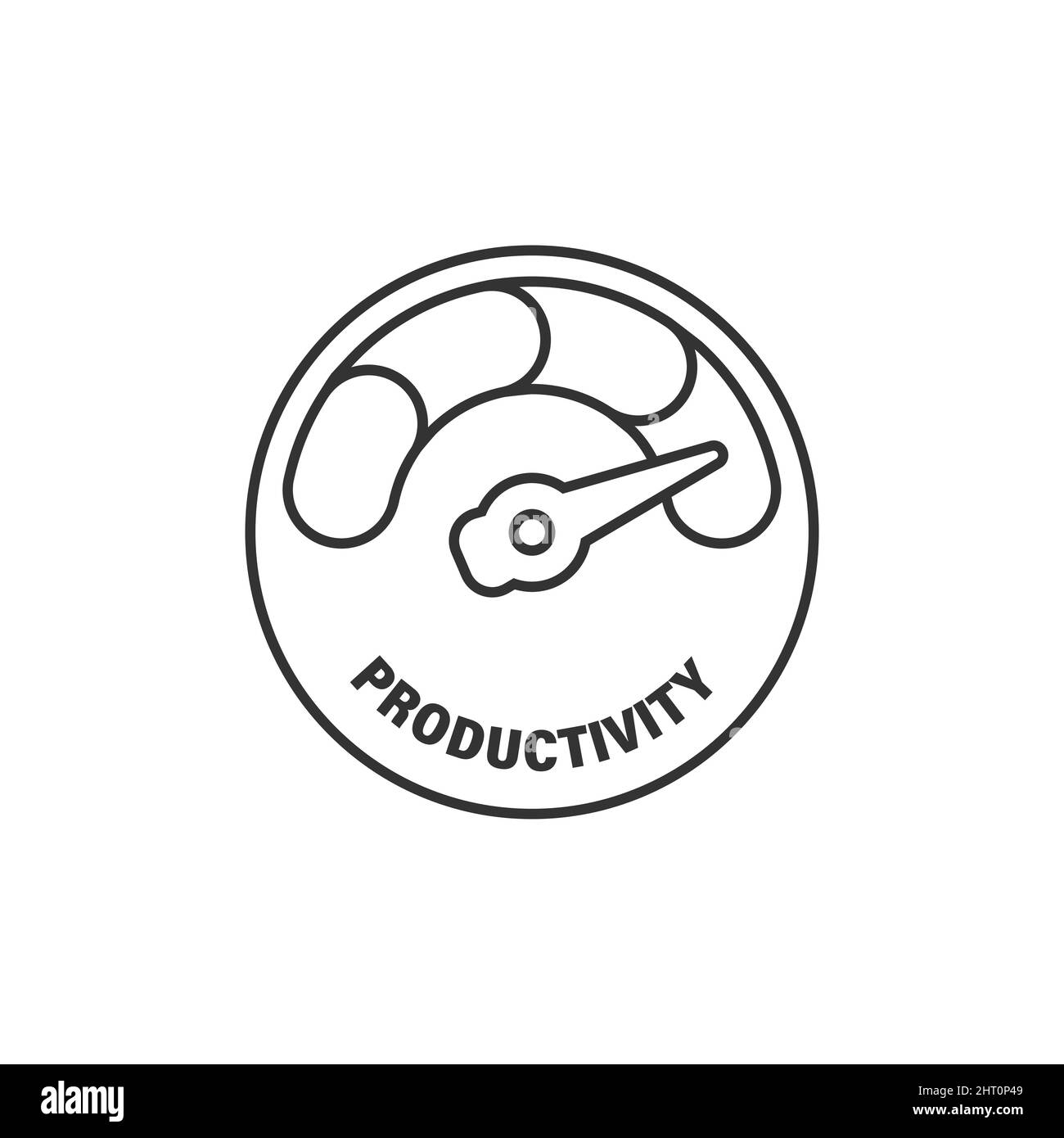 Icona della produttività in stile piatto. Illustrazione del vettore della strategia di processo su sfondo isolato. SEO Analytics firma il concetto di business. Illustrazione Vettoriale