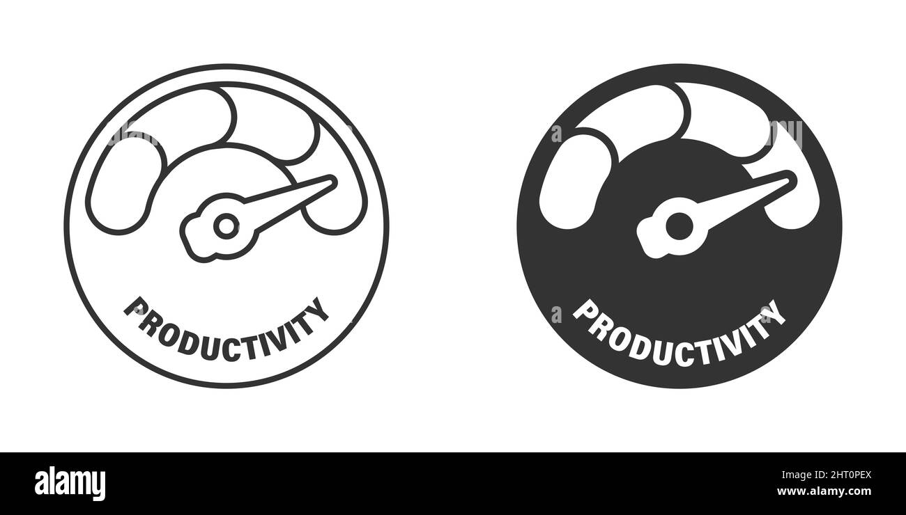 Icona della produttività in stile piatto. Illustrazione del vettore della strategia di processo su sfondo isolato. SEO Analytics firma il concetto di business. Illustrazione Vettoriale