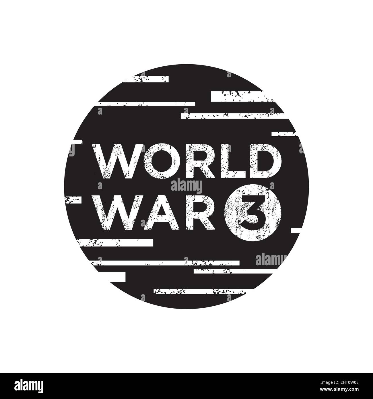 astratto globale con testo world war 3 disegno vettore illustrazione. Illustrazione Vettoriale