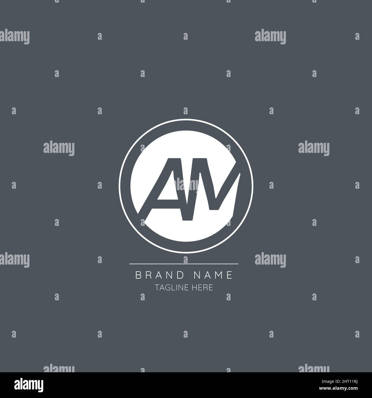 Lettera astratta logo AM Modern Illustrazione Vettoriale