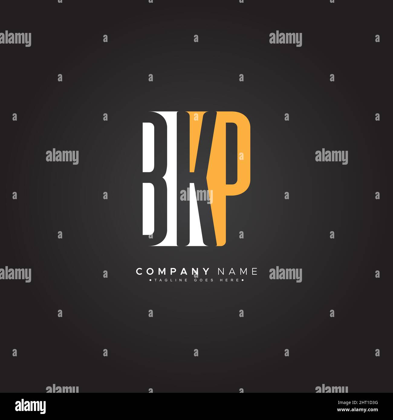 Lettera iniziale Logo BKP - Logo minimal Business per Alphabet B, K e P - modello di Logo Vector per le iniziali del Nome Business Illustrazione Vettoriale