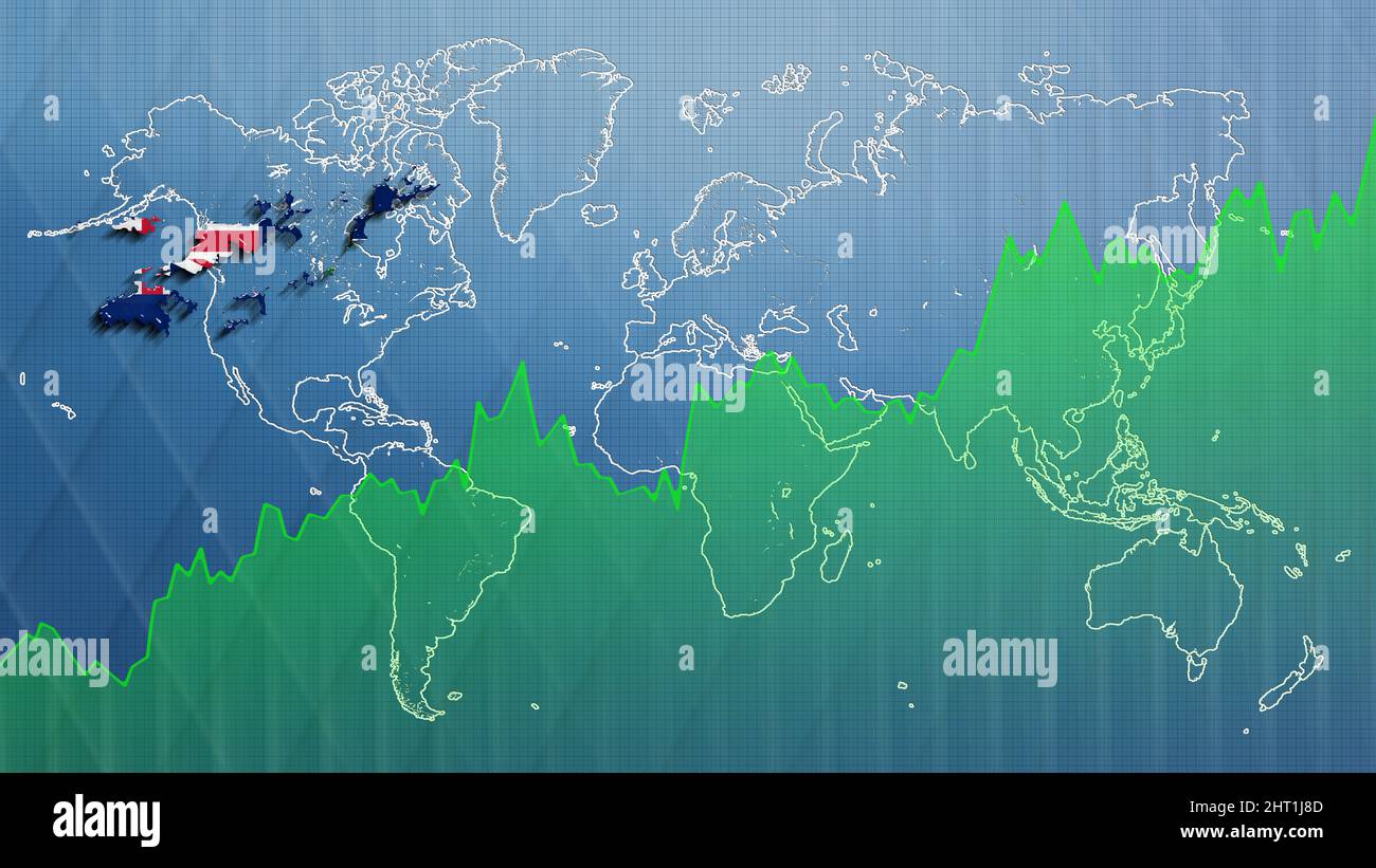 Mappa delle Isole Vergini britanniche, successo finanziario, crescita economica Foto Stock