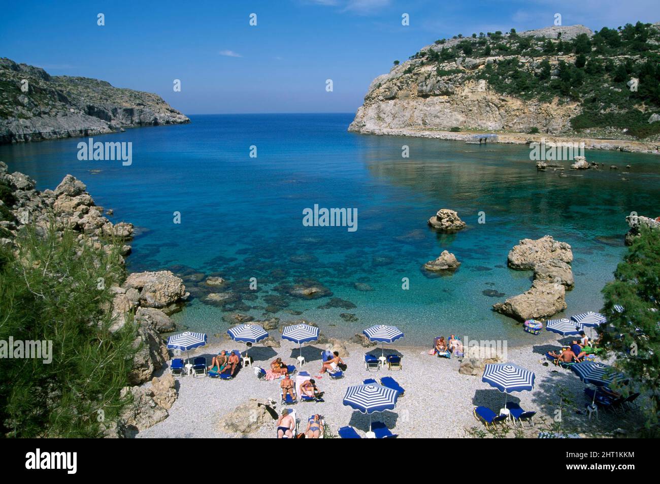 Anthony-Quinn-Bay vicino a Hotel Ladikó, Rhodes Island, Dodecaneso, Grecia, Europa Foto Stock