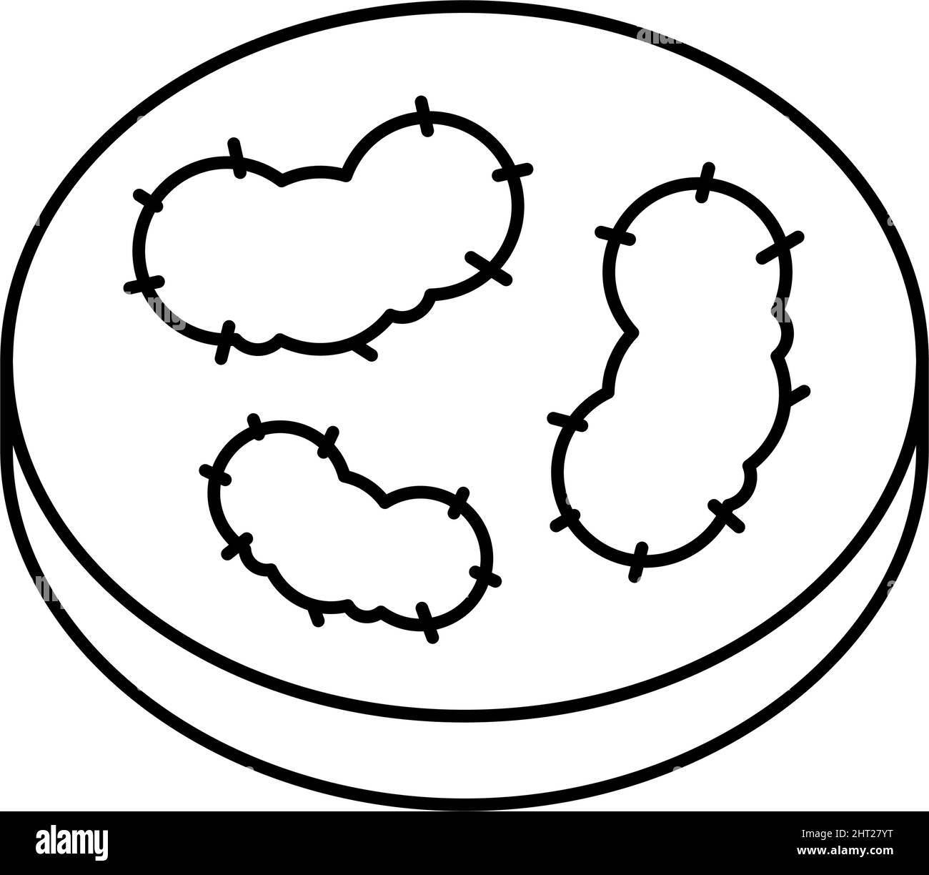 illustrazione vettoriale dell'icona della linea dei batteri della peste Illustrazione Vettoriale