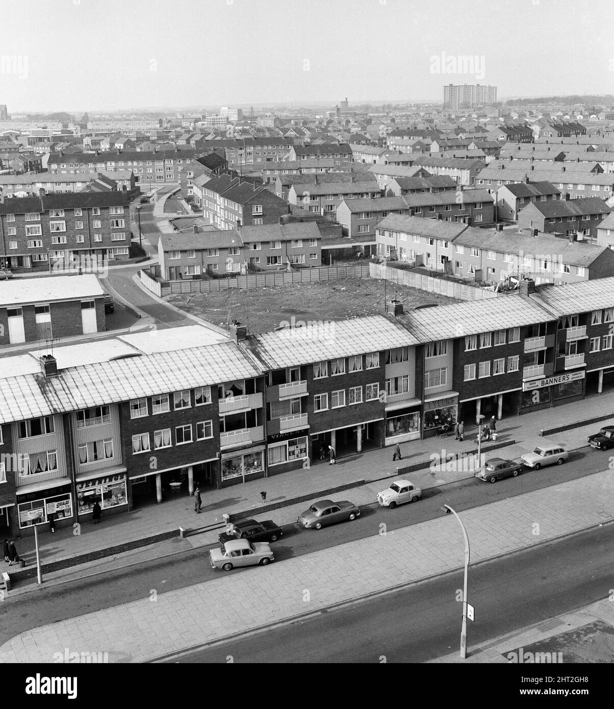 Broad Lane a Kirkby, Liverpool. 18th marzo 1965. Foto Stock