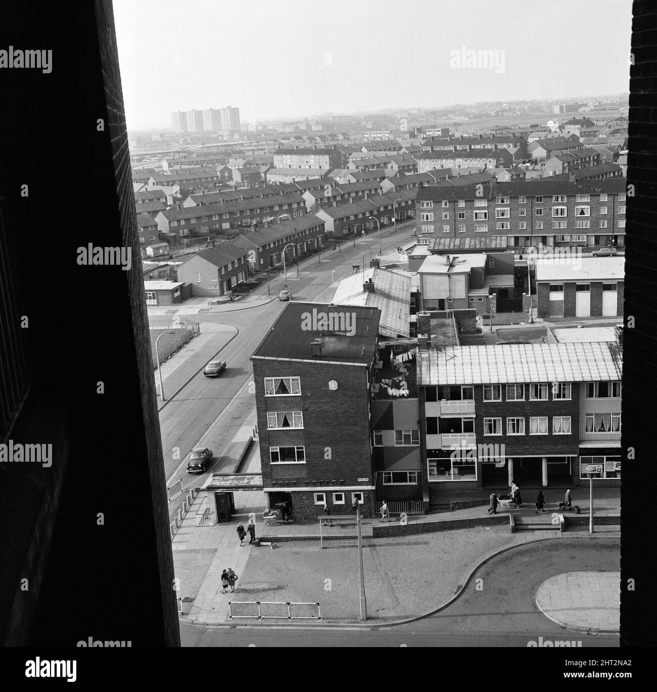 Broad Lane a Kirkby, Liverpool. 18th marzo 1965. Foto Stock