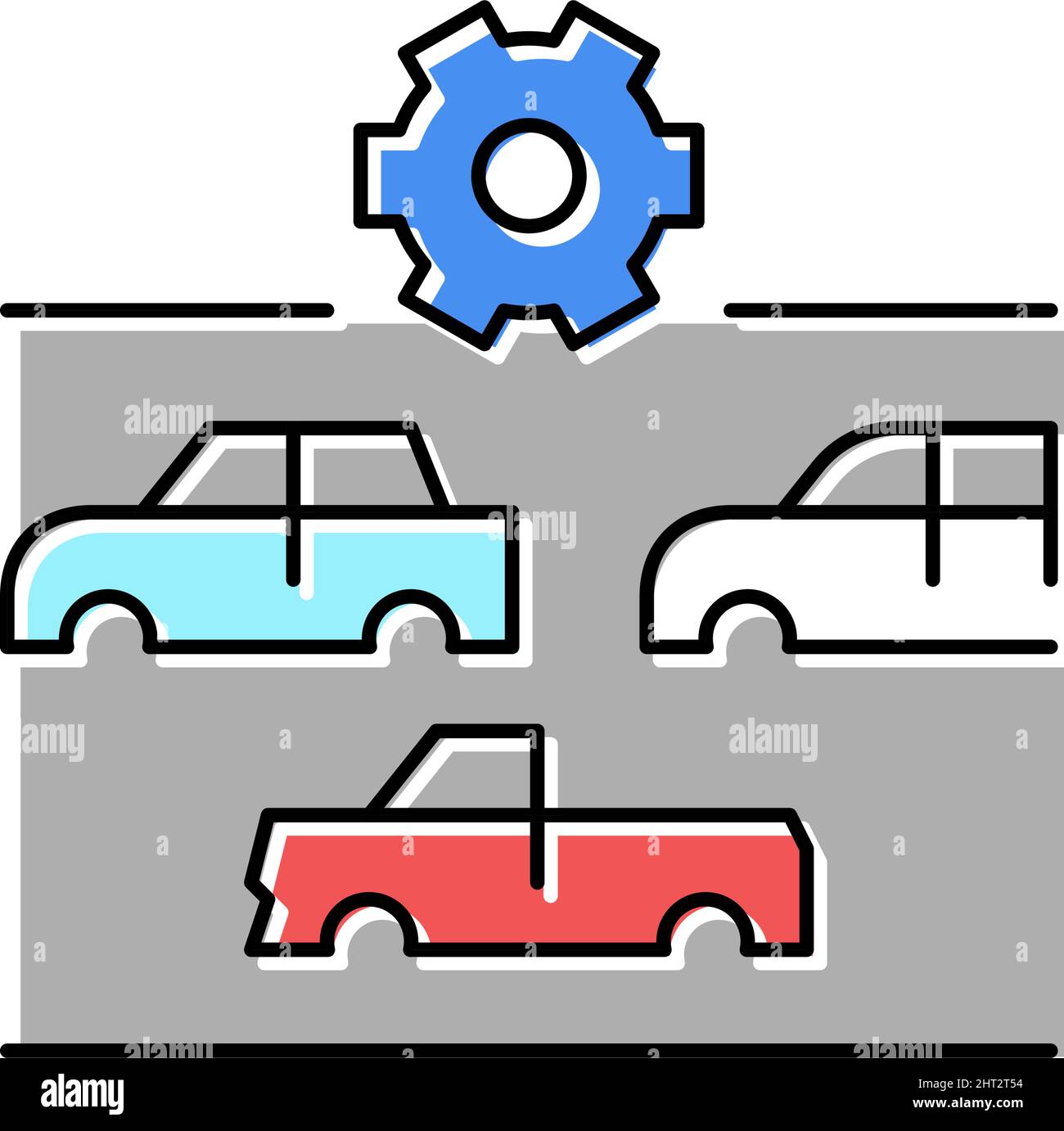 scelta del colore della carrozzeria immagine vettoriale dell'icona Illustrazione Vettoriale
