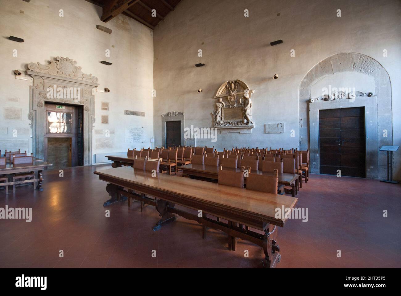 Sala comune nel Municipio (Palazzo dei Priori), Città di Castello, alta Valle del Tevere, Umbria, Italia Foto Stock