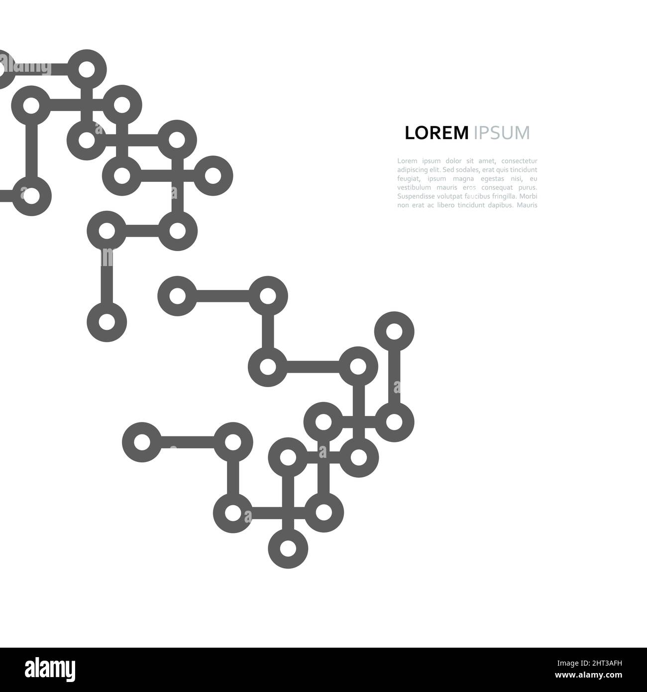 Connessione di rete linea e punto di progettazione minimi Illustrazione Vettoriale