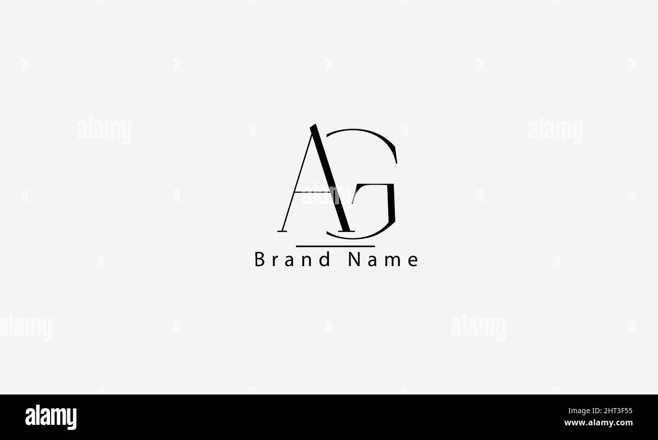 AG GA A G modello monogramma del logo vettoriale astratto Illustrazione Vettoriale