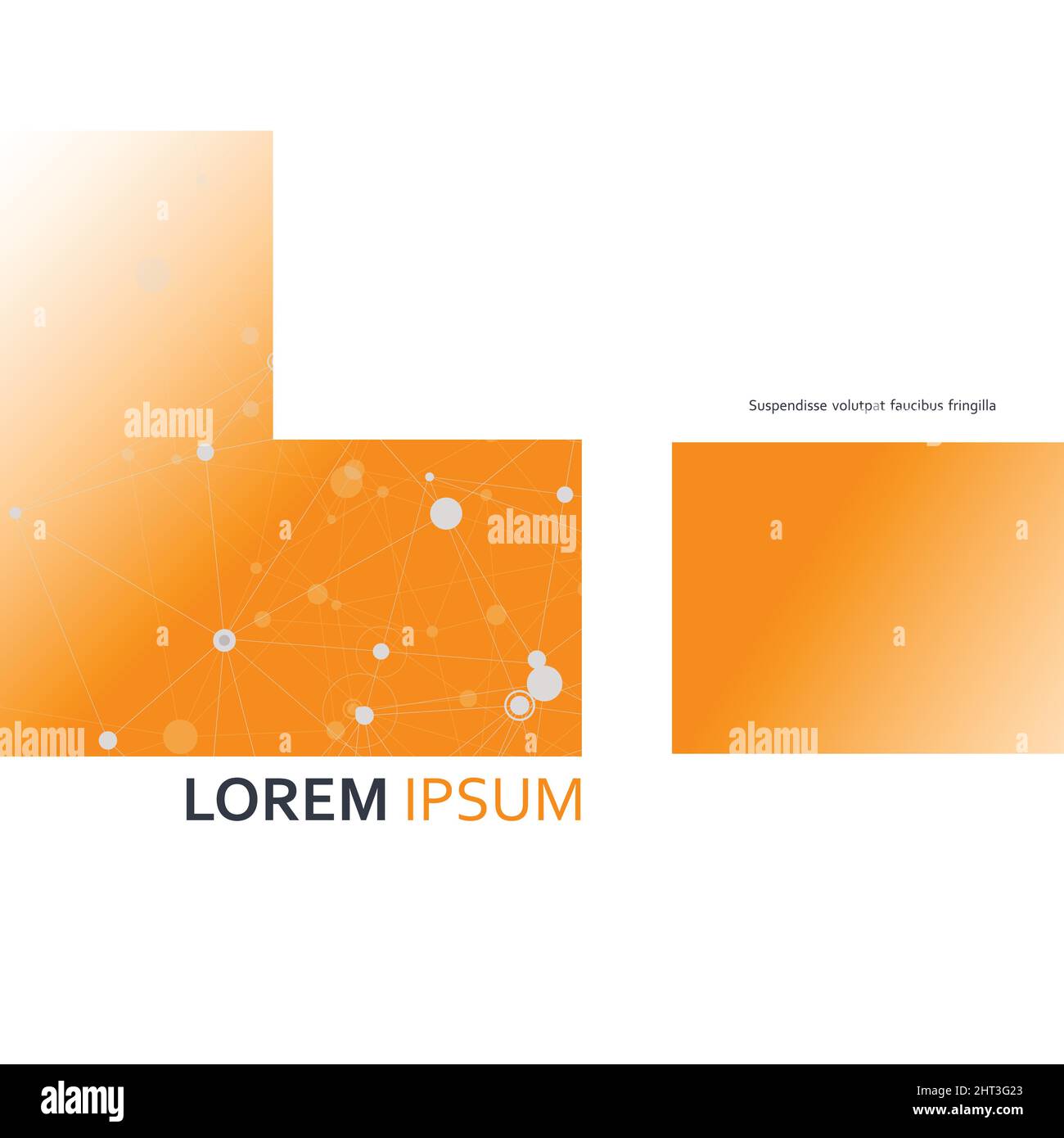 Modello di progettazione della brochure scientifica. Struttura molecolare vettoriale con linee e punti collegati. Formato quadrato di copertina Illustrazione Vettoriale